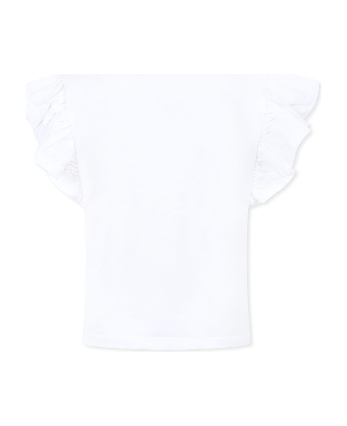 Billieblush White T-shirt For Girl With Heart - White