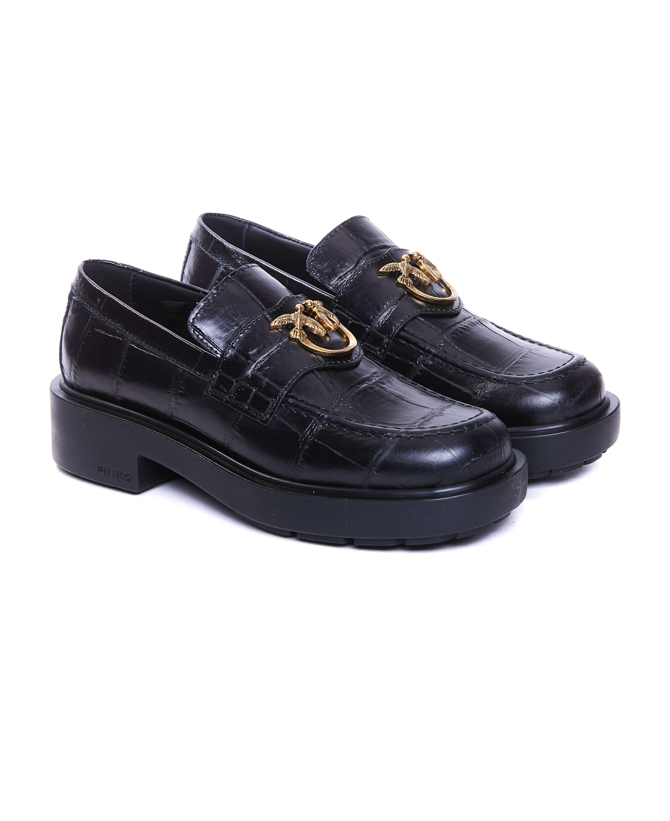 Pinko Tina Loafers With Platform - Black