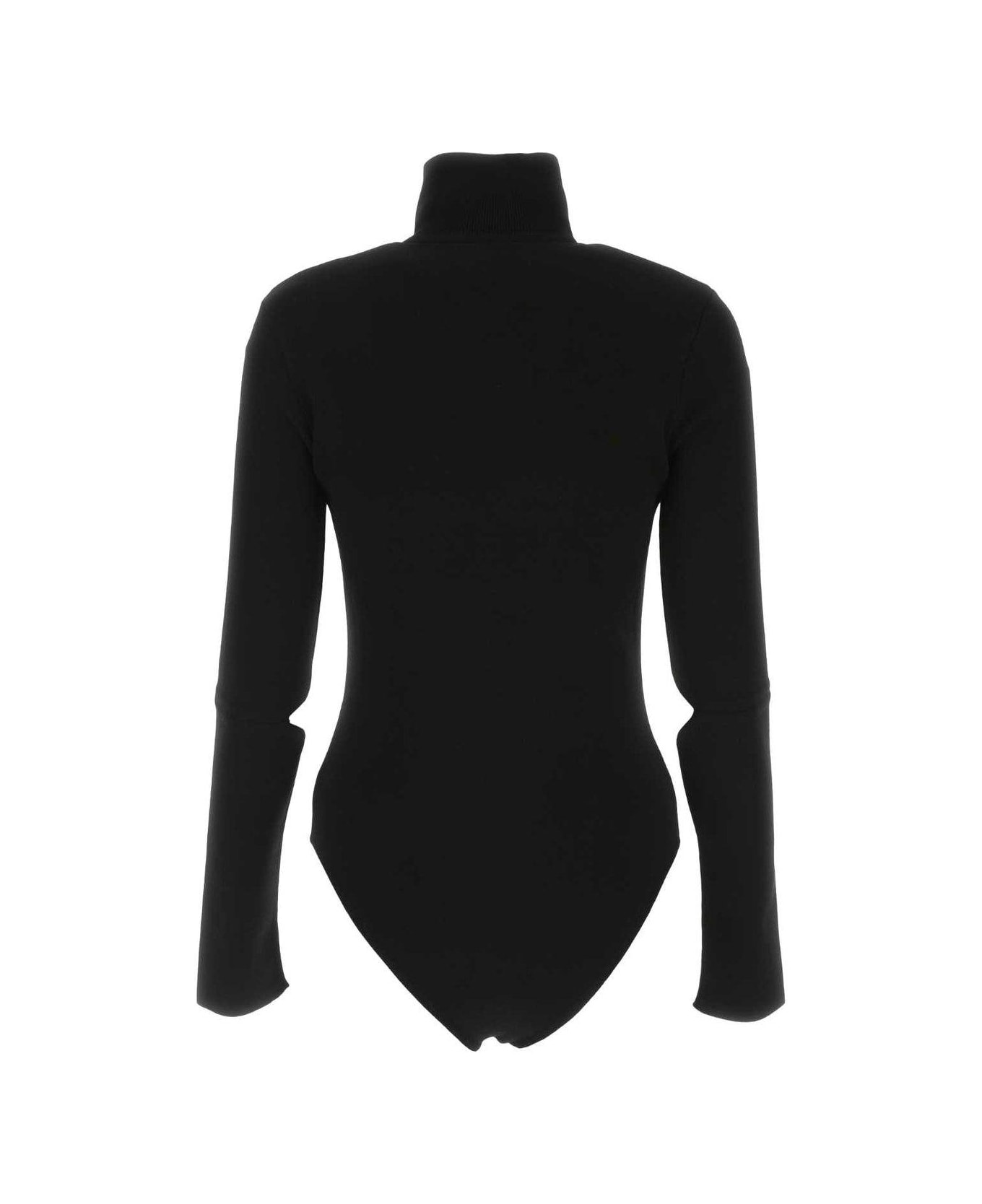 Courrèges Cut-out Long-sleeved Bodysuit - Black
