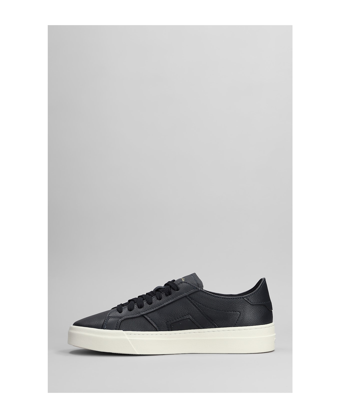 Santoni Dbs Sneakers In Blue Leather - blue