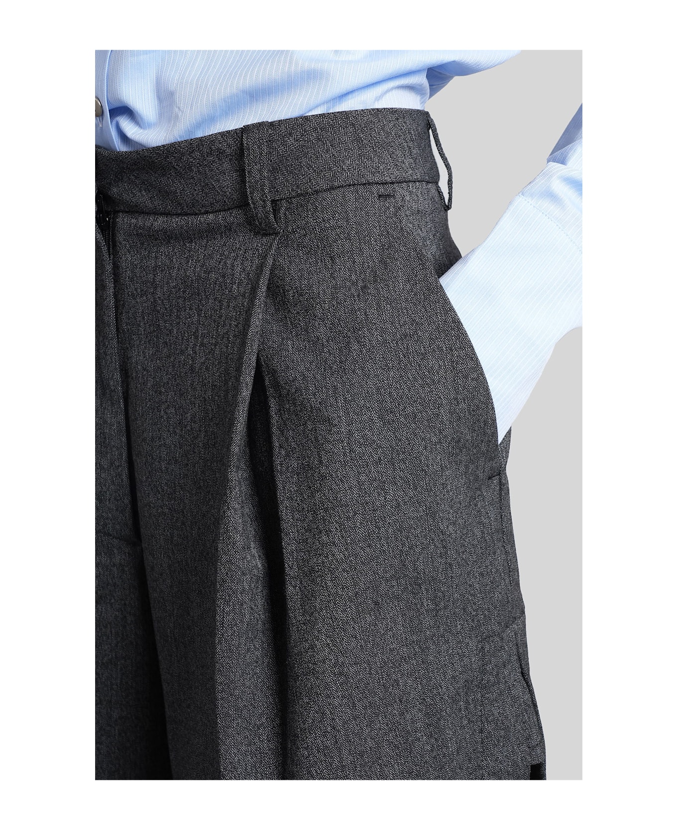 TheLatest C-brenda Shorts In Grey Wool - grey