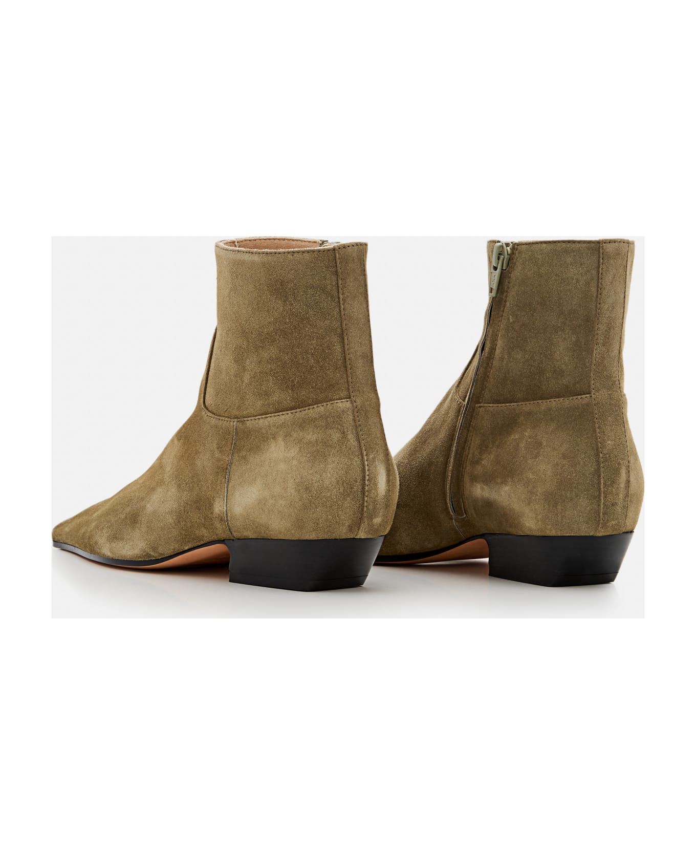 Khaite Marfa Classic Flat Ankle Boot - Khaki