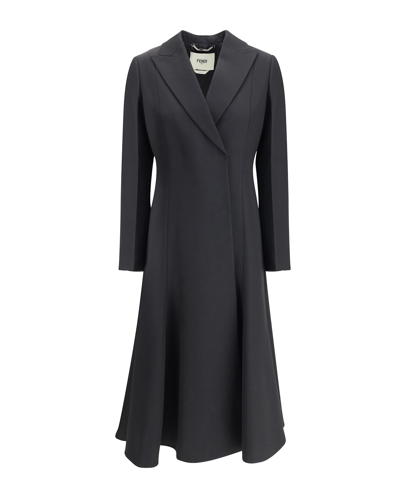 Fendi Coat In Wool Grain De Poudre