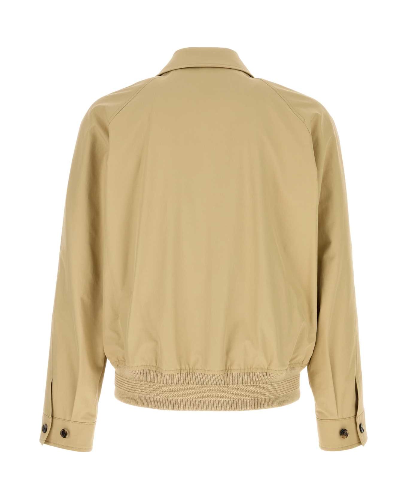 Burberry Beige Gabardine Harrington Jacket - FLAX