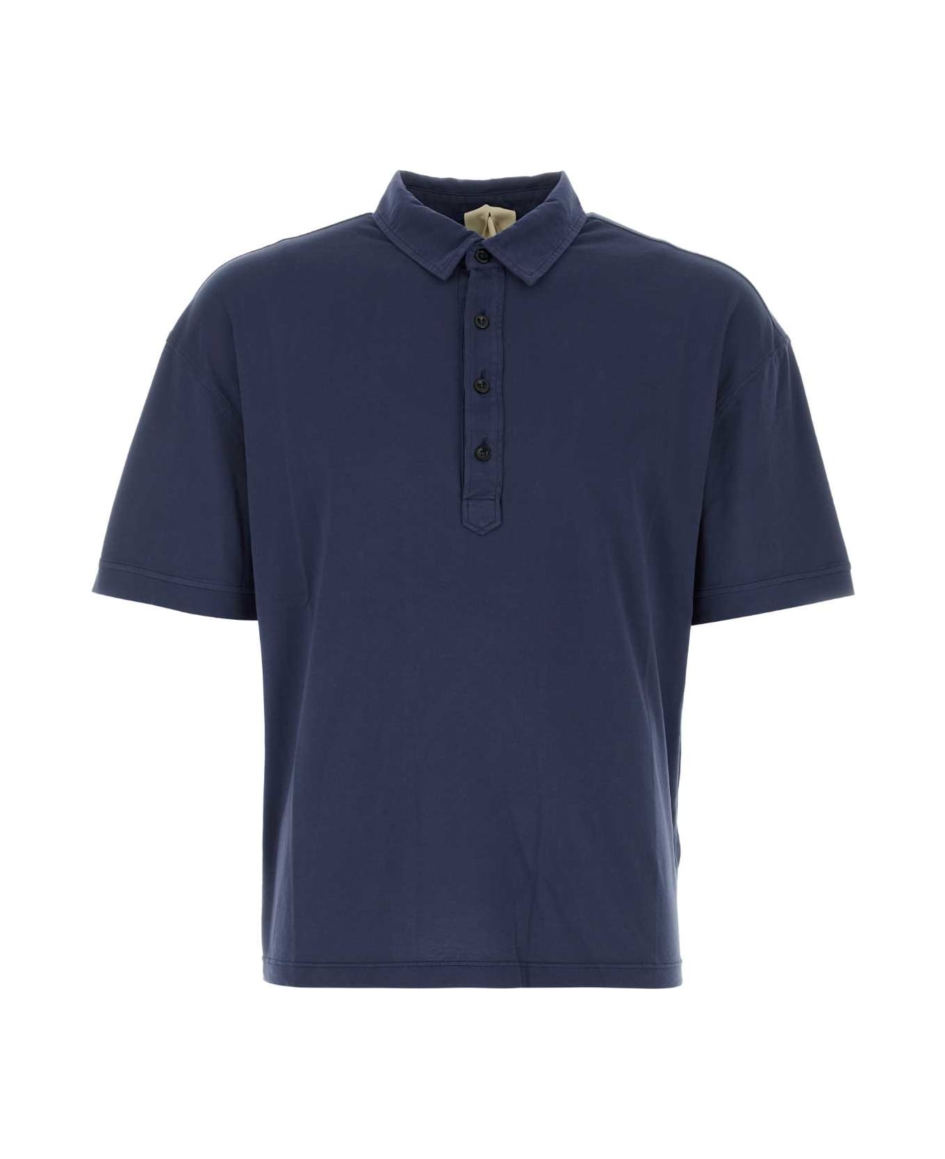 Ten C Navy Blue Cotton Polo Shirt - BLUNOTTE