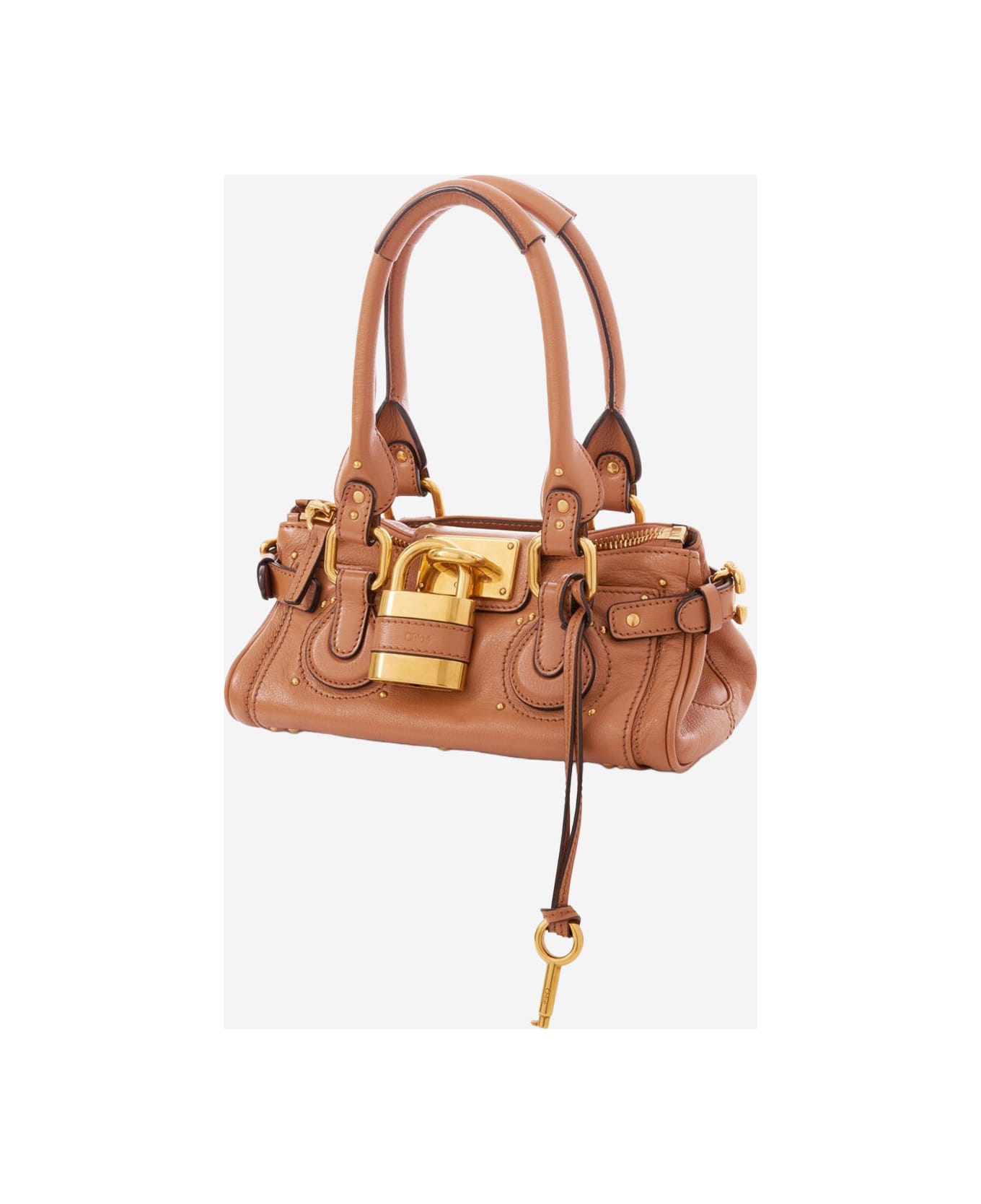 Chloé Small Paddington Bag In Maroon Leather - Brown