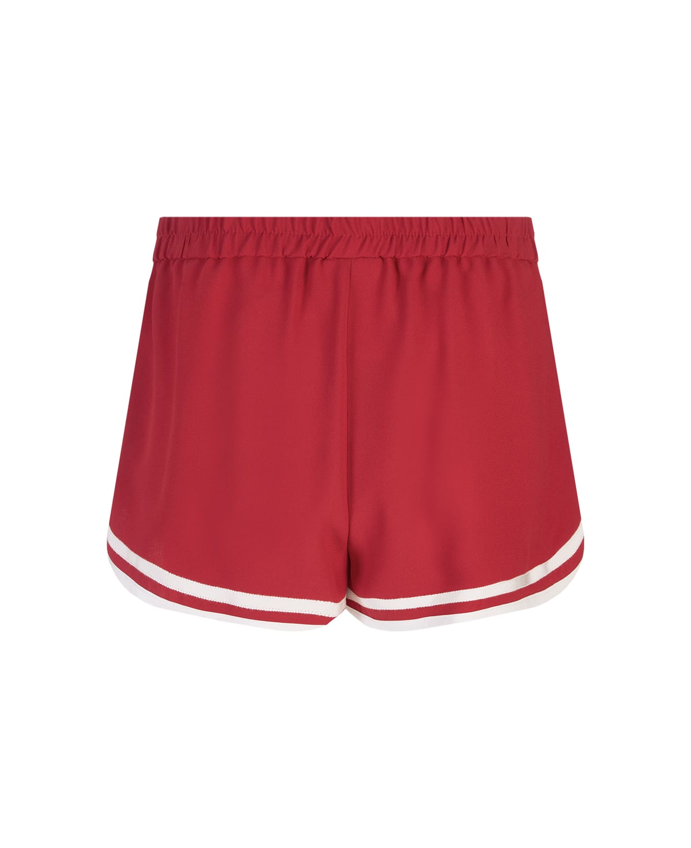 RED Valentino Ruby Shorts With Striped Details - Rosso