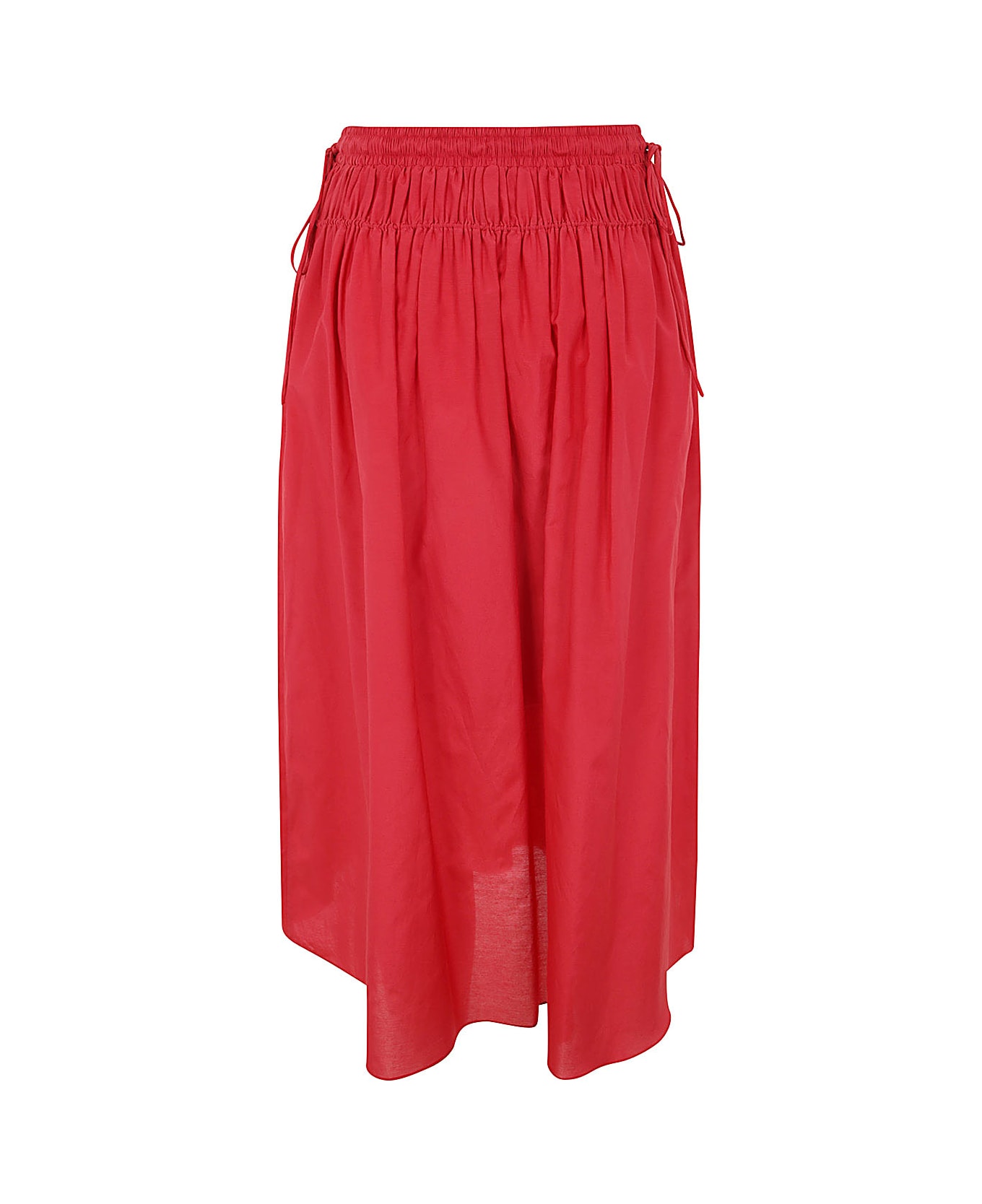 Paul Smith Popeline Skirt With Curl On Waist - Red