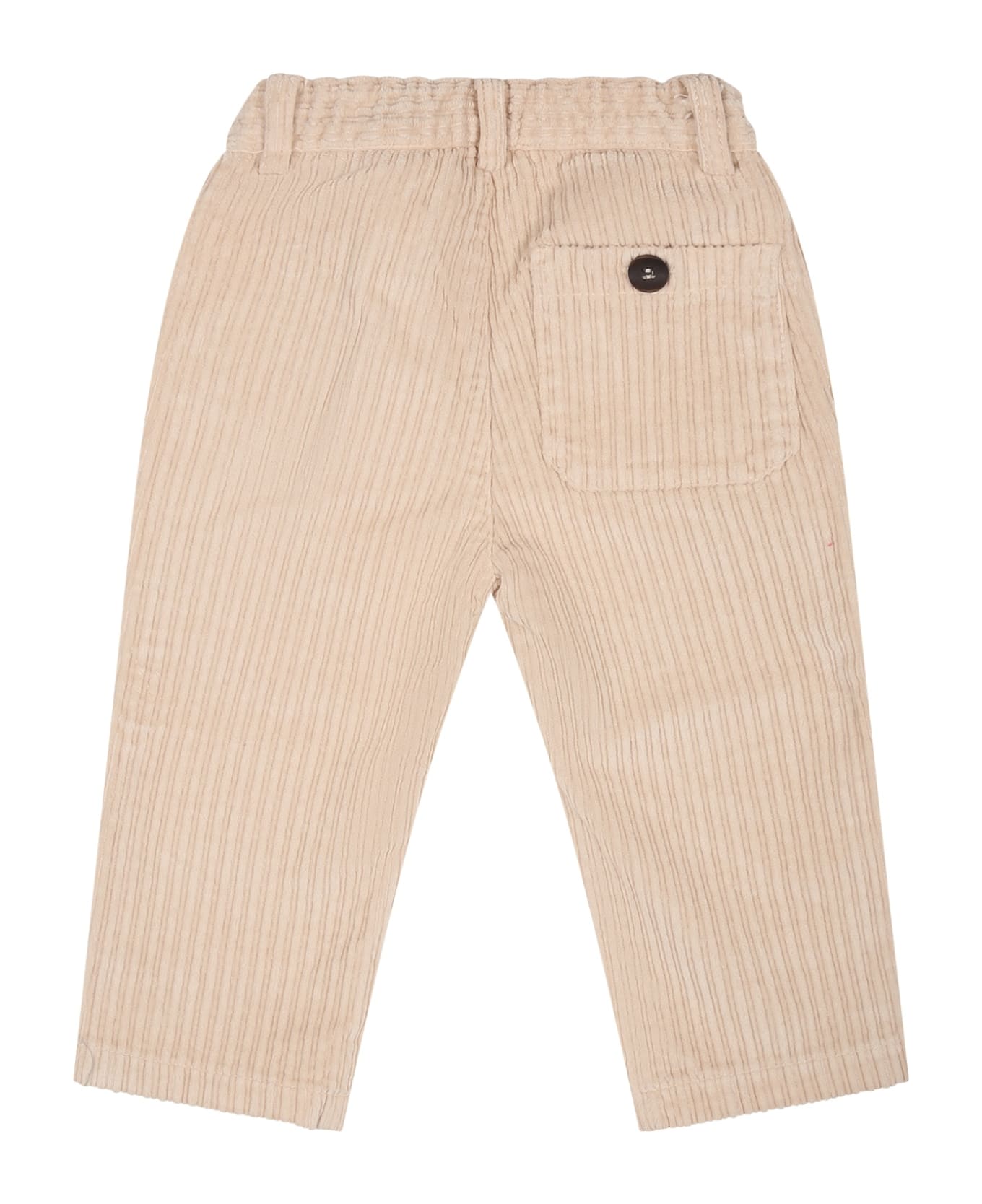 Zhoe & Tobiah Beige Trousers For Baby Boy - Beige