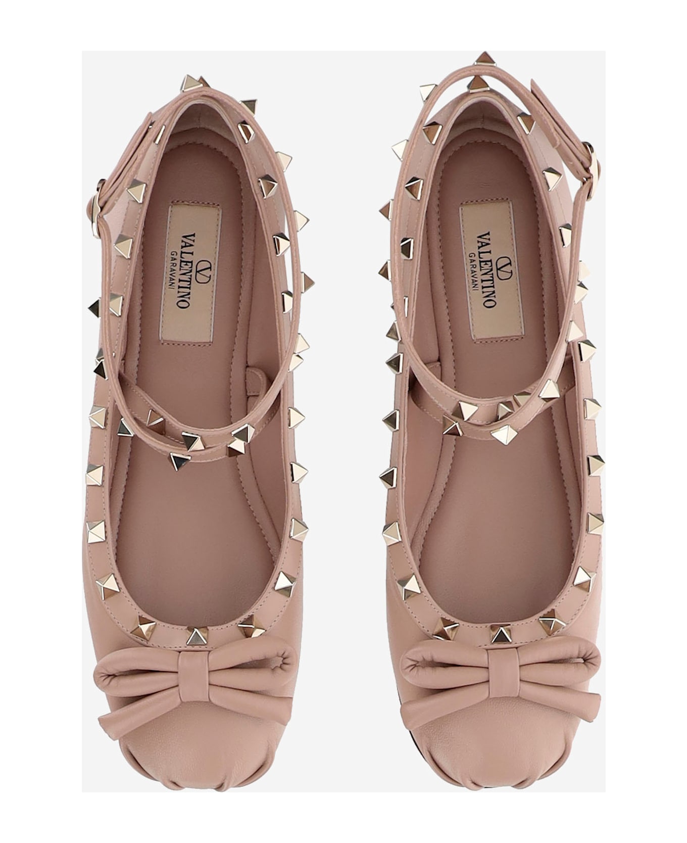 Valentino Garavani Leather Rockstud Ballerinas - Pink