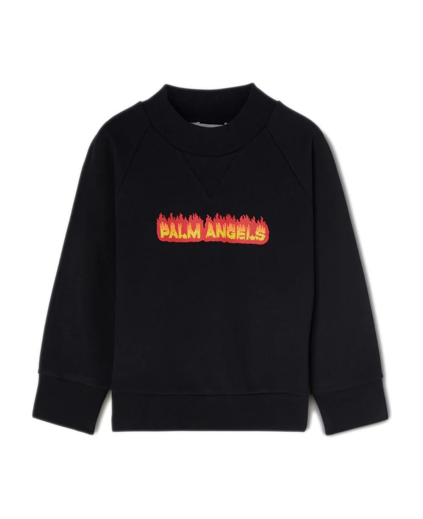 Palm Angels Black Cotton Sweatshirt - Black Red