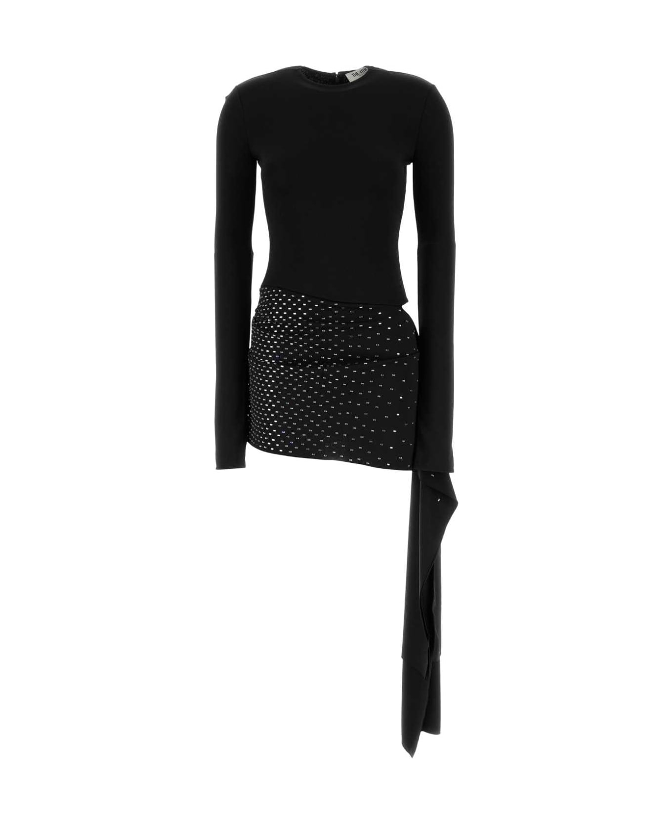 The Attico Black Sable Mini Dress - Black