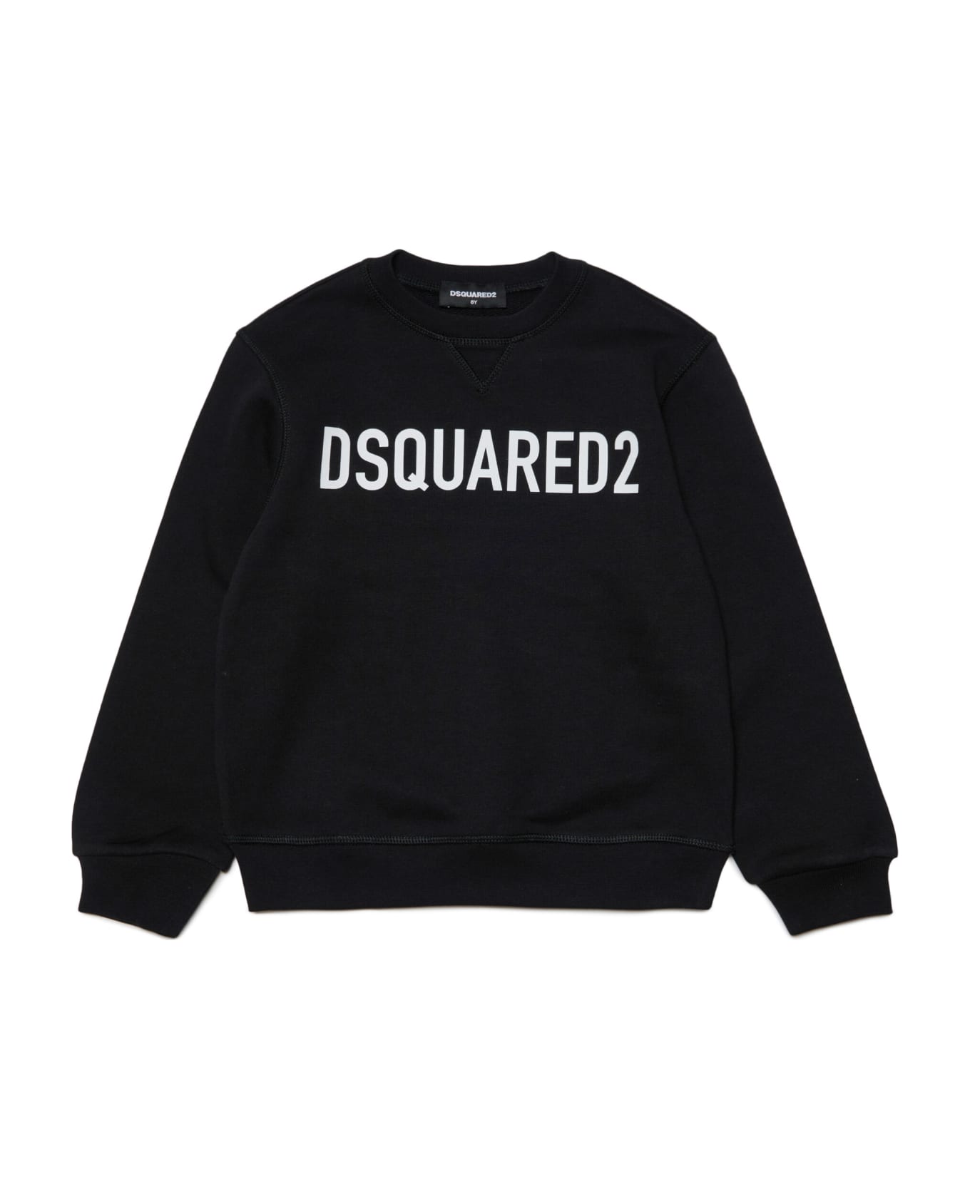 Dsquared2 D2s737u Relax-eco Sweat-shirt Dsquared Organic Cotton Crew-neck Sweatshirt With Logo - Nero