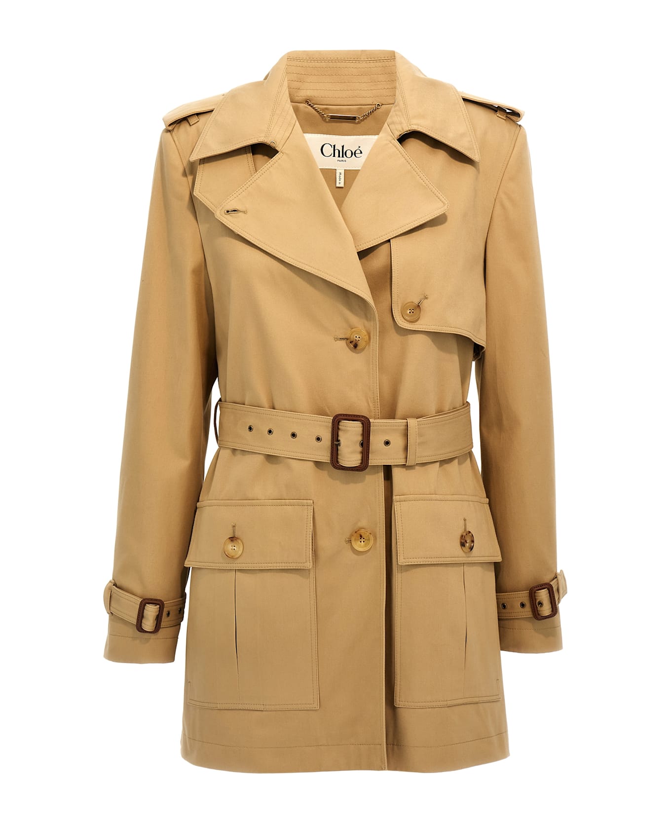 Chloé Cotton Trench Coat - Beige