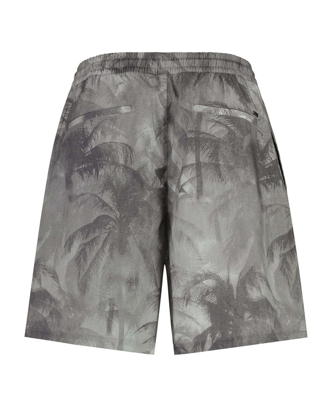 Emporio Armani Printed Cotton Bermuda Shorts - grey
