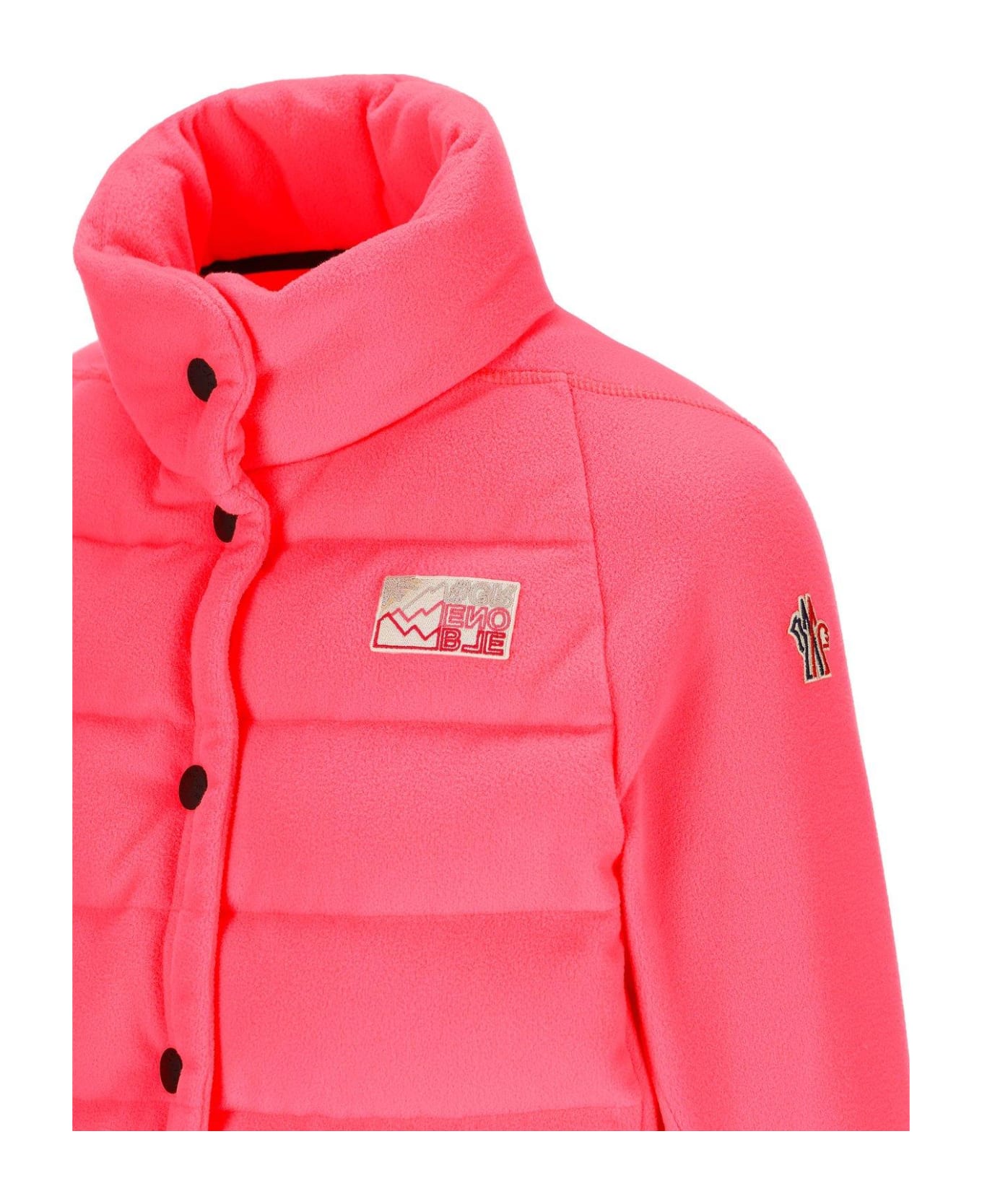 Moncler Grenoble Logo Patch Buttoned Jacket - Rosa ダウンジャケット