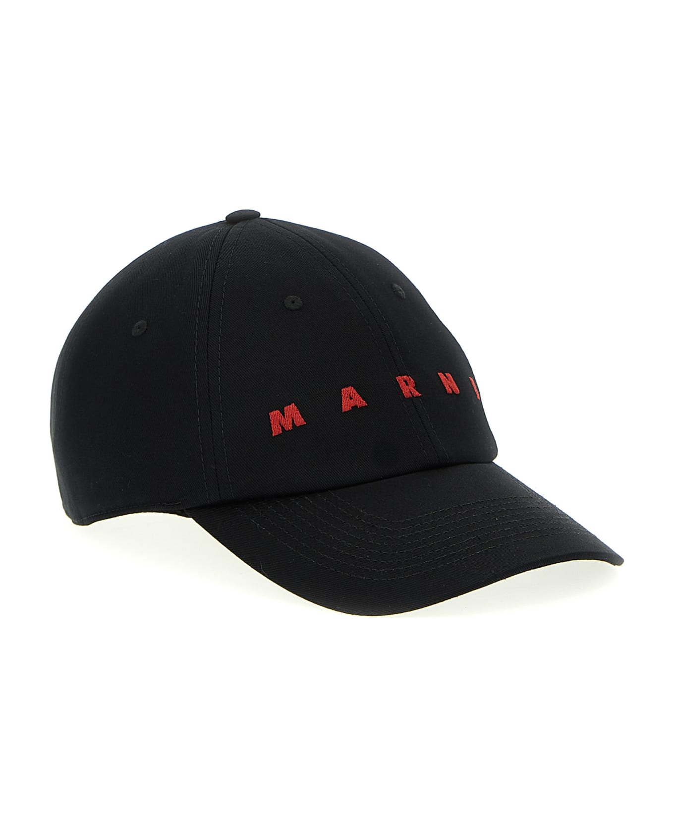 Marni Logo Embroidery Cap - Black  