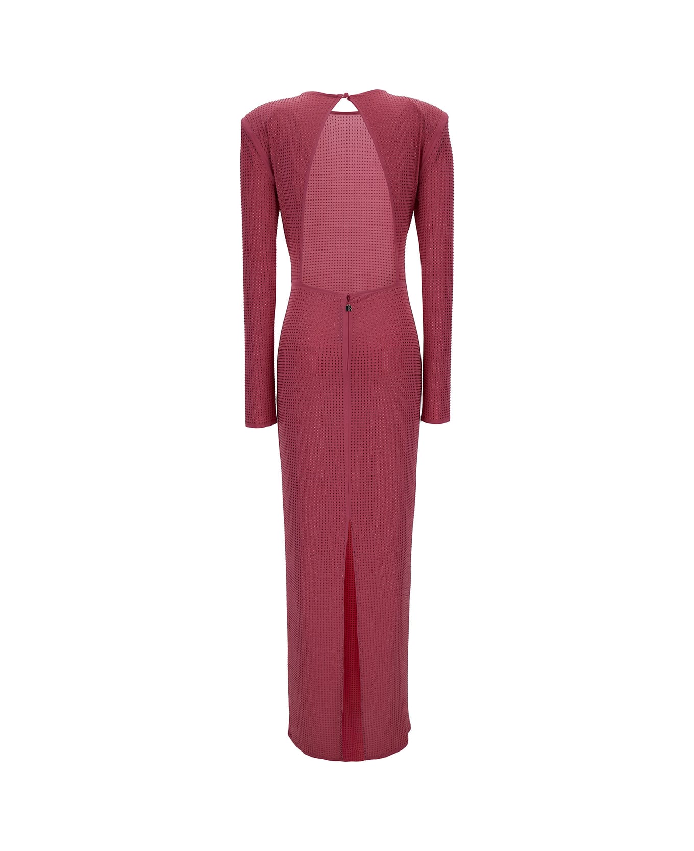 Rotate by Birger Christensen Red Maxi Dress With Rhinestone Embellishment In Stretch Fabric Woman - Rosa