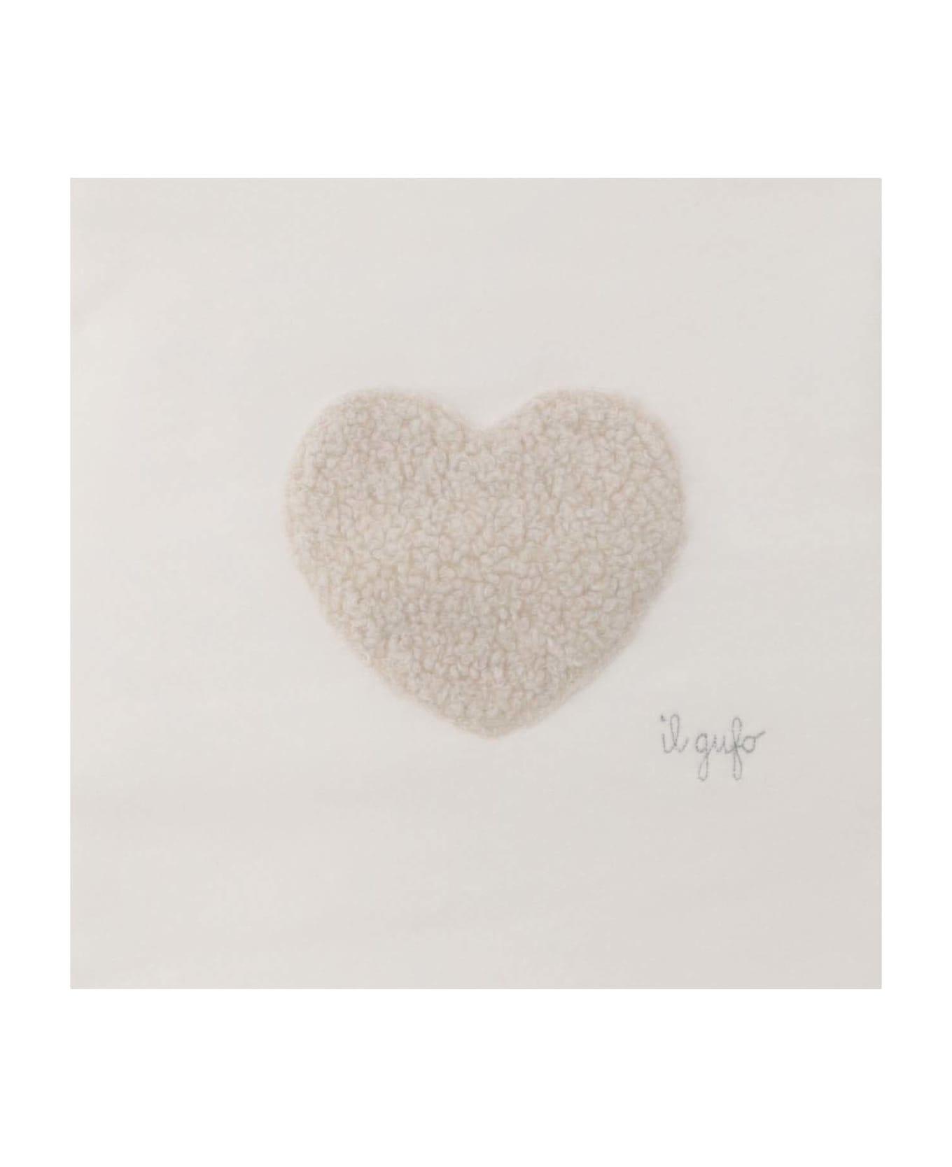 Il Gufo Stretch Cotton Blanket With Heart Detail - White アクセサリー＆ギフト