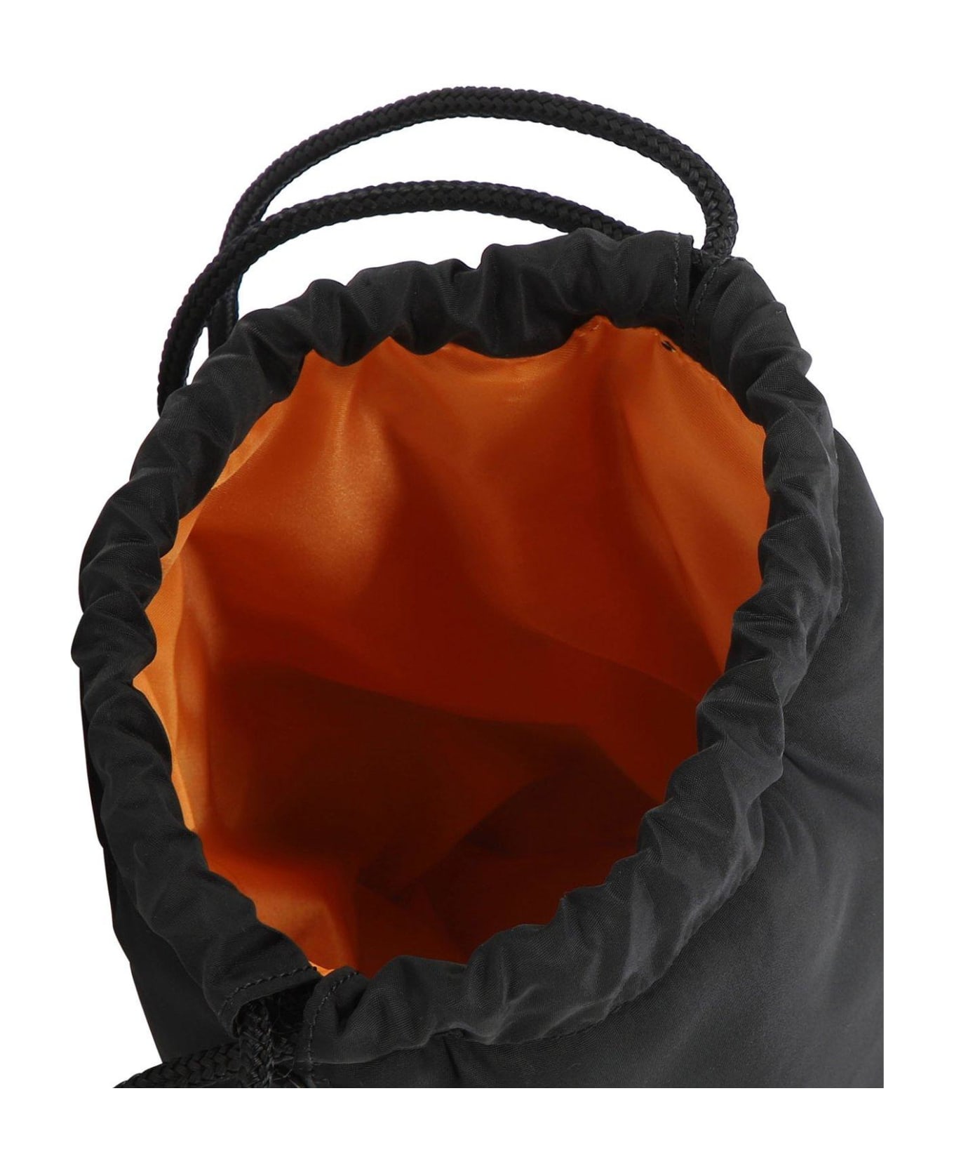 Sacai Monogram-embroidered Drawstring Bucket Bag - Black