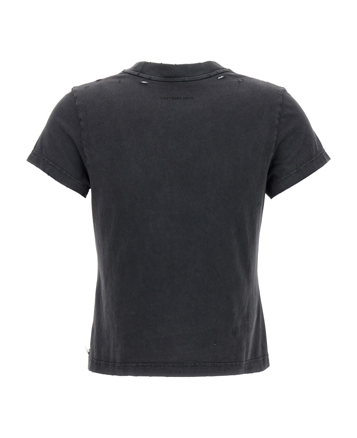 Courrèges 'ac Stone Destroyed' T-shirt - Grey