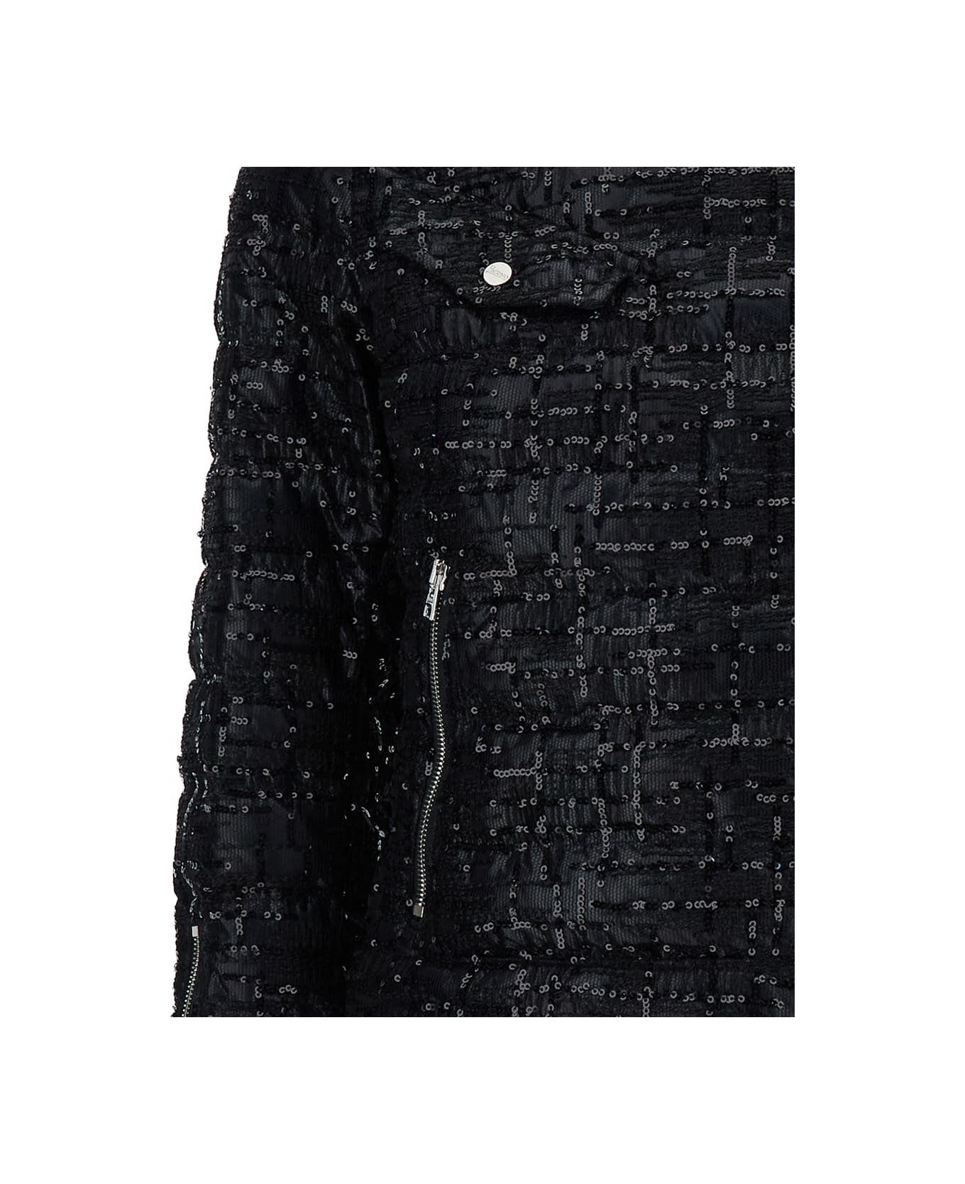 Herno Black Sequin Embellished Padded Jacket In Polyester Woman - Black
