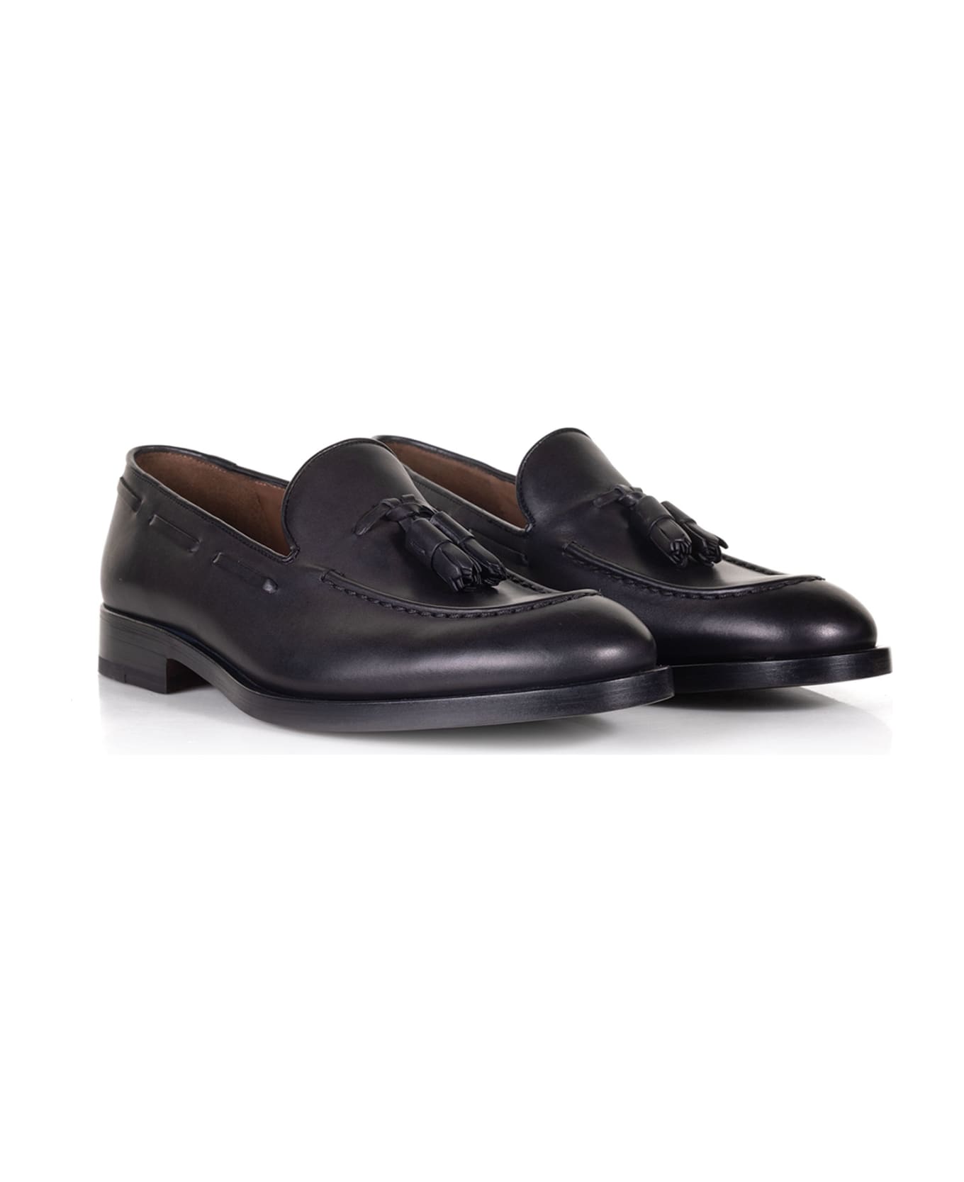 Fratelli Rossetti Leather Loafers With Tassels - NERO