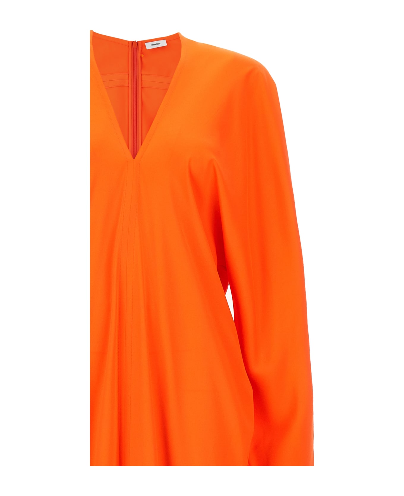 Ferragamo Kimono Long Sleeve Dress - Orange
