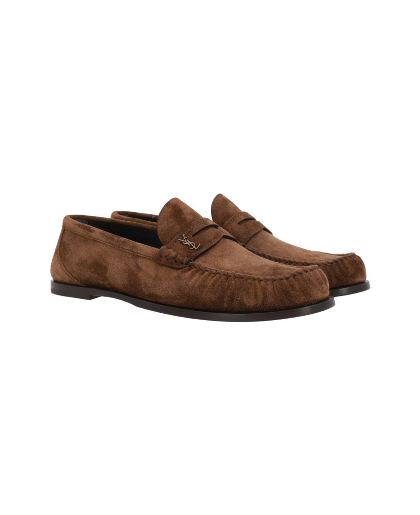 Saint Laurent Laurent Logo Plaque Loafers - SNUFF