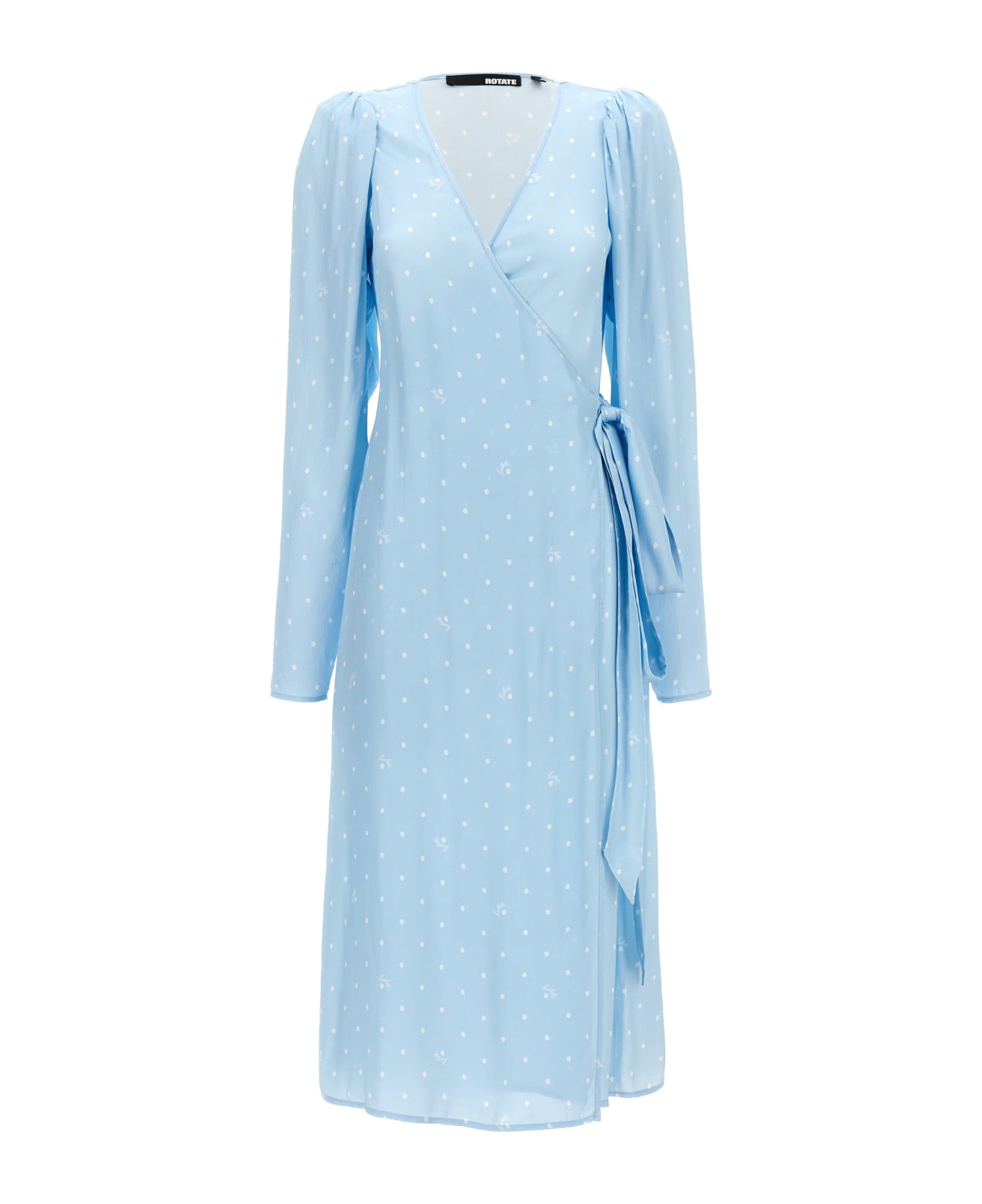 Rotate by Birger Christensen Midi Wrap Dress - Light Blue