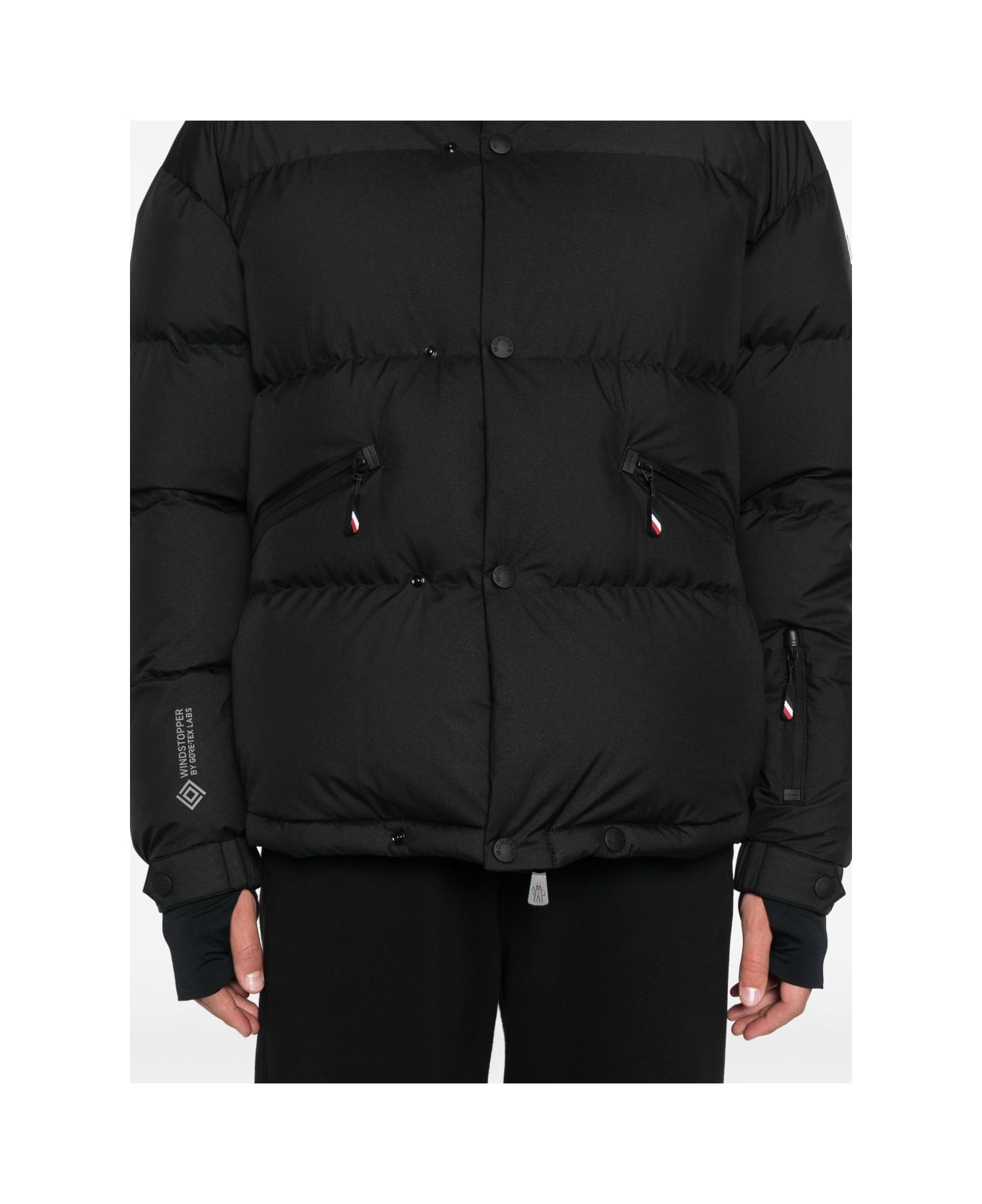 Moncler Grenoble Coraia Ski Jacket With Hood In Technical Nylon - Black