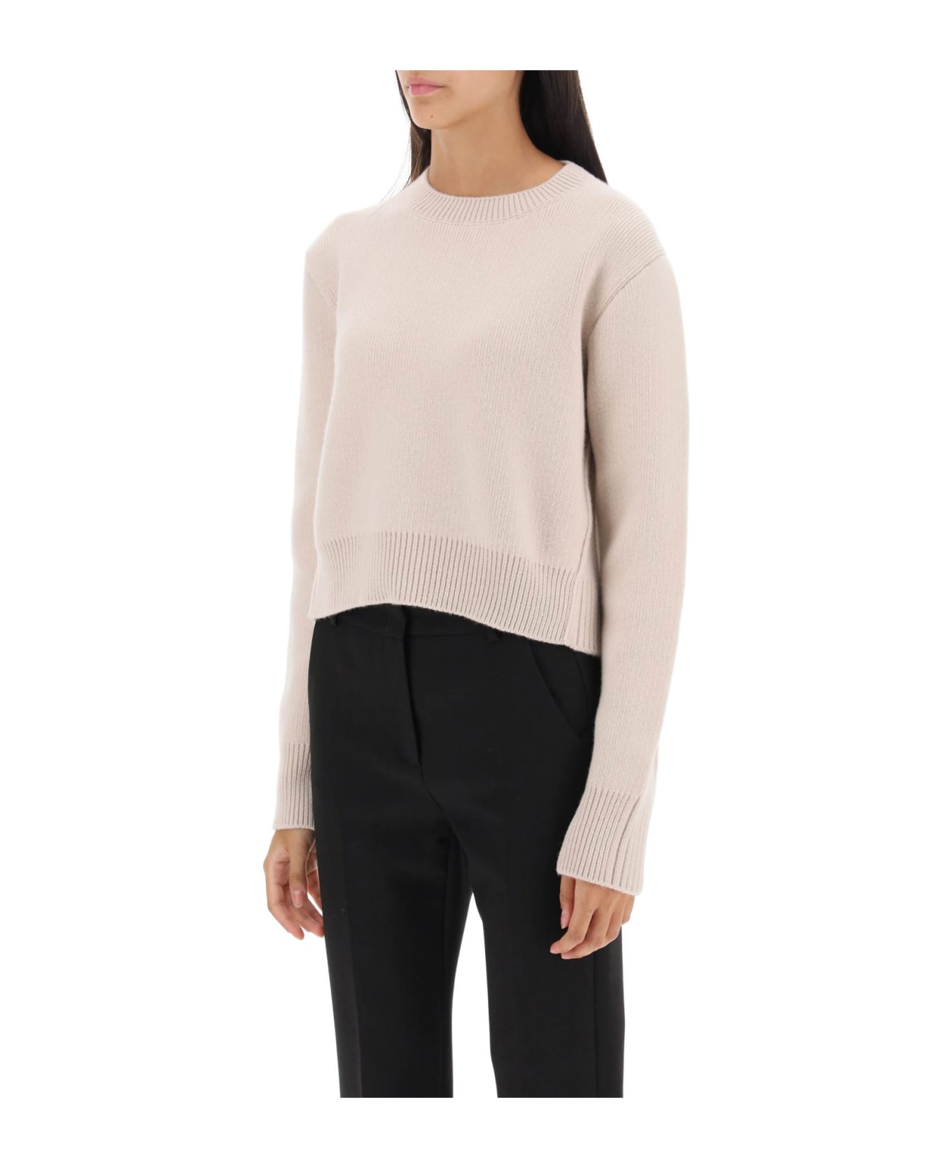 Lanvin Cropped Wool And Cashmere Sweater - PAPER (Beige)