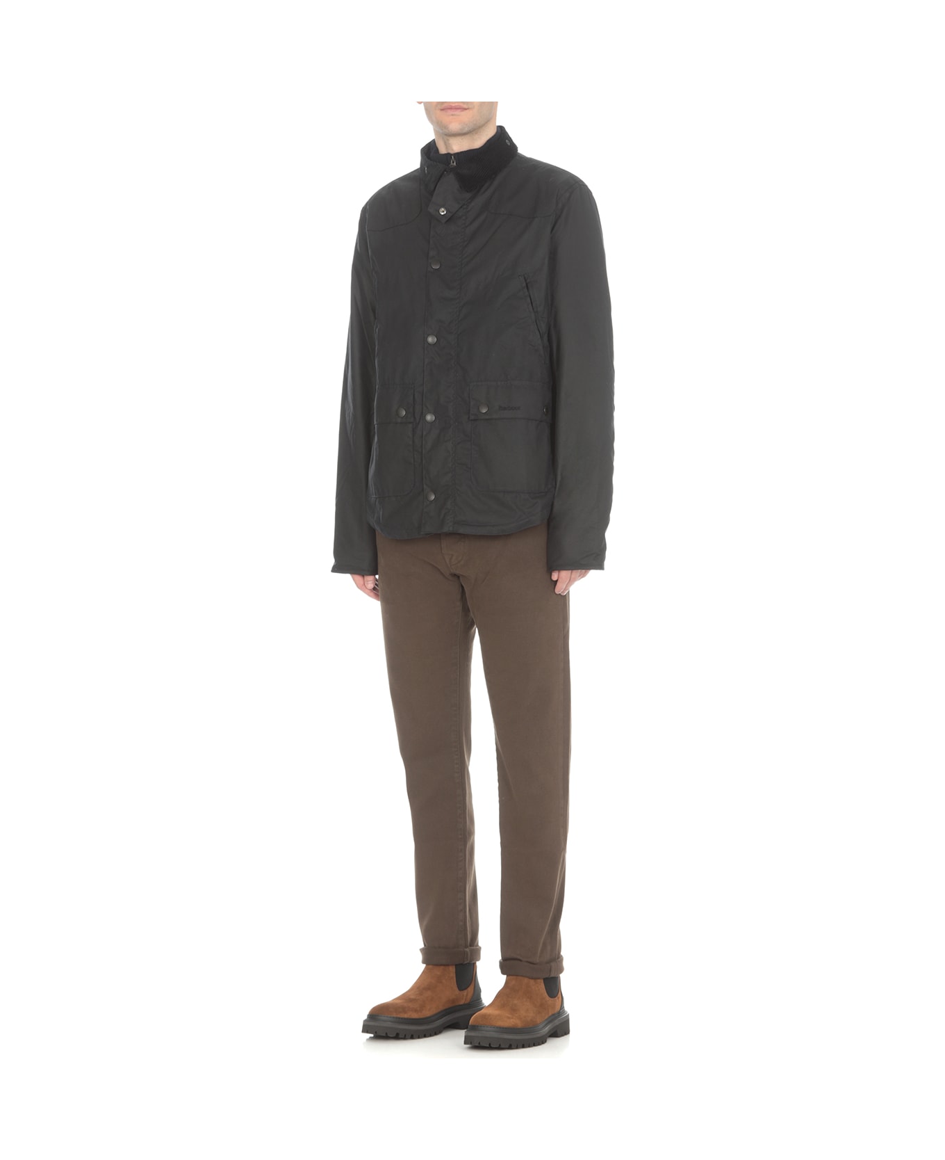 Barbour Reelin Wax Quilted Jacket - Blue