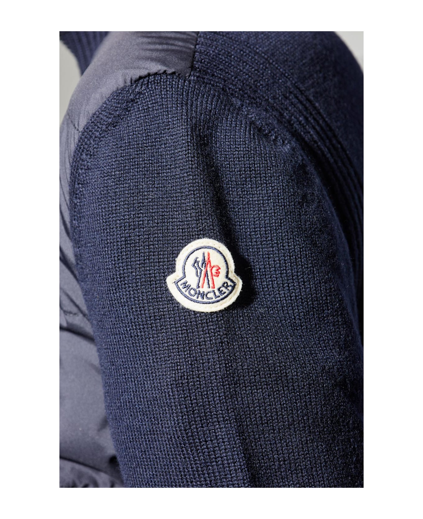 Moncler Cardigan With Down Insert - BLUE