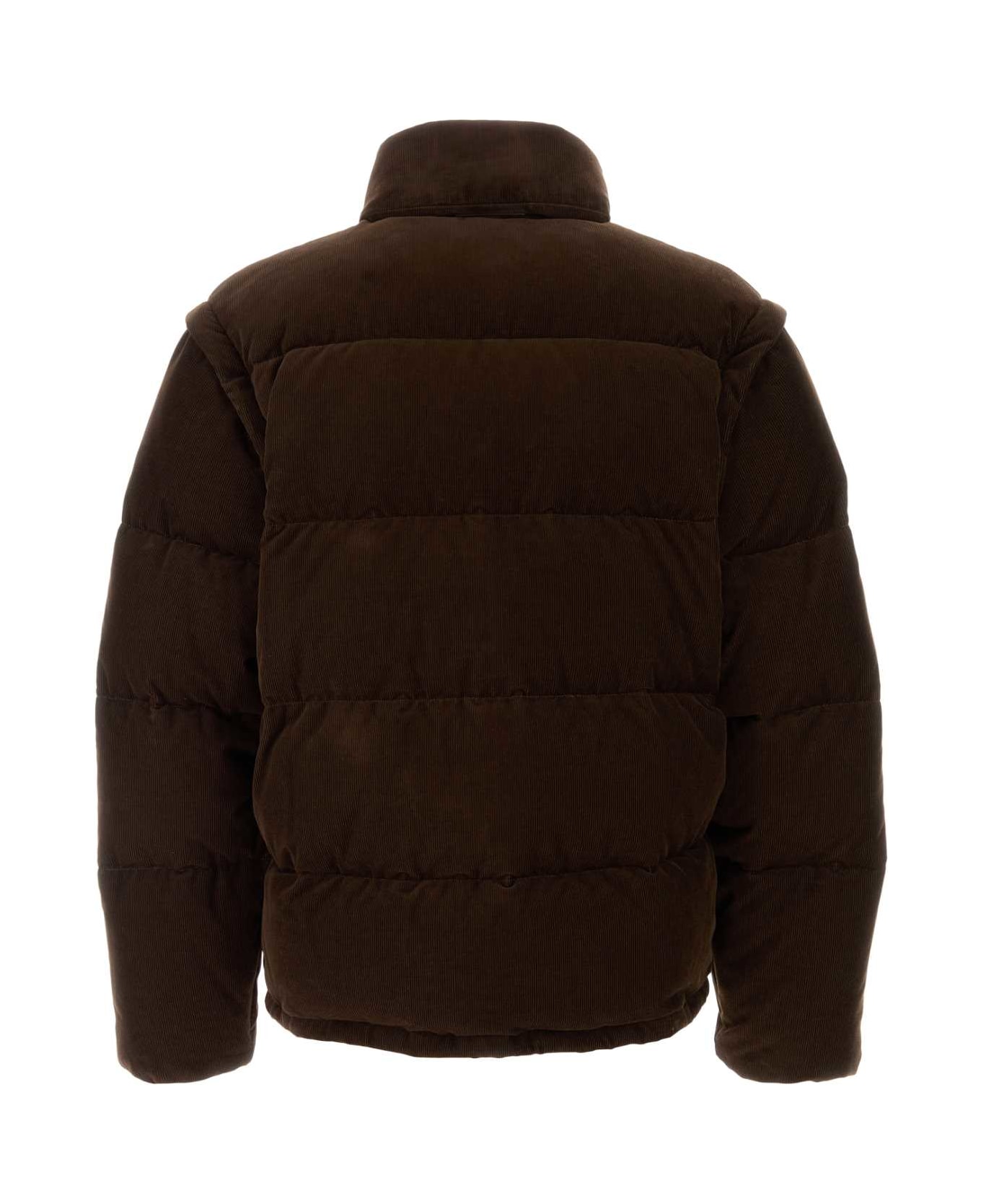Prada Dark Brown Corduroy Down Jacket - CACAO