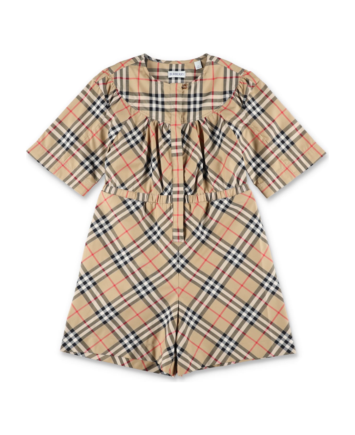 Burberry Check Playsuit - ARCHIVE BEIGE IP CHK