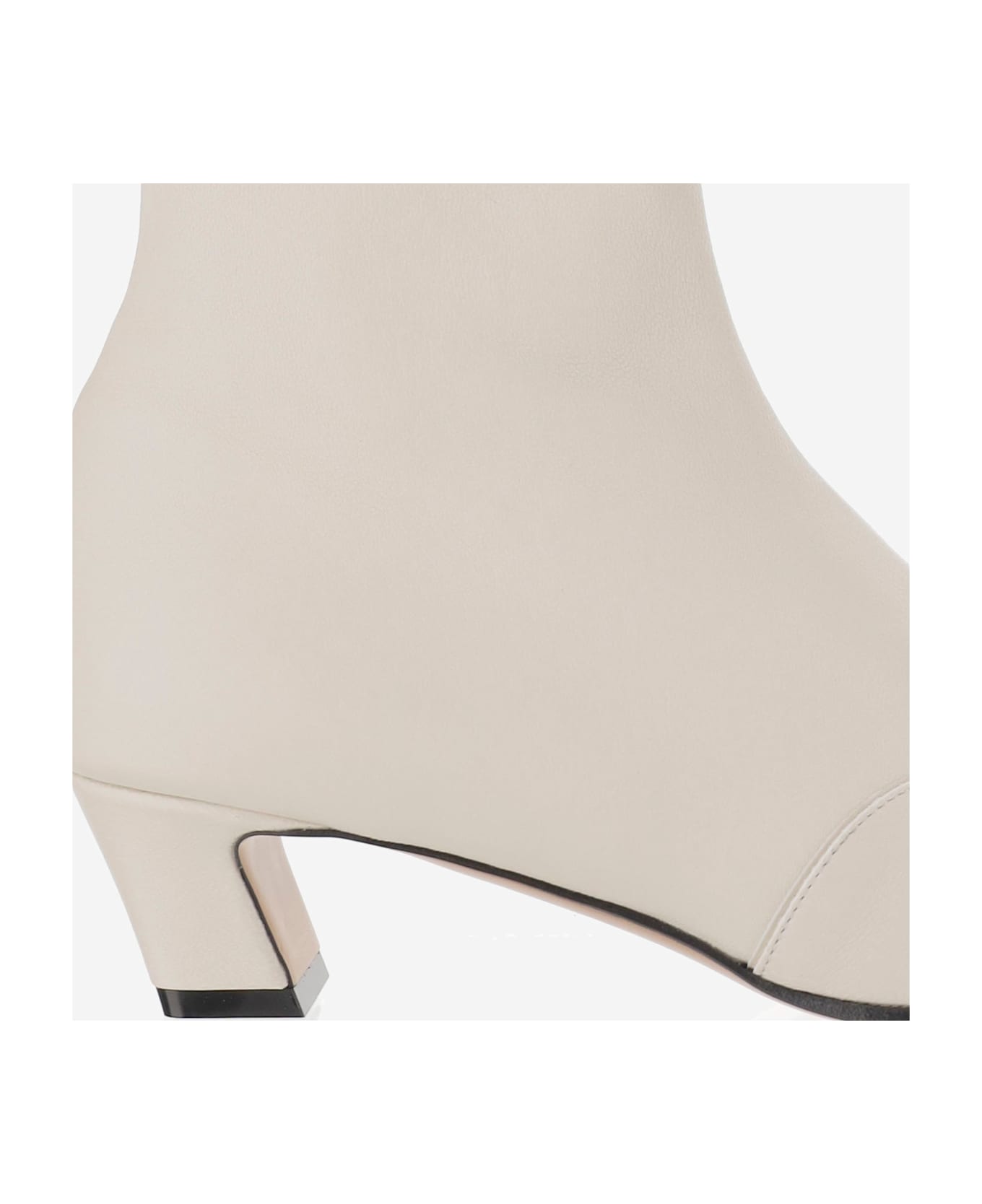 Khaite Nevada Leather Ankle Boot - White