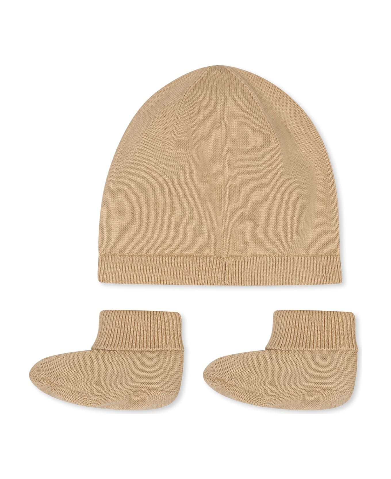 Hugo Boss Beige Accessory Set For Baby Boy With Logo - Beige