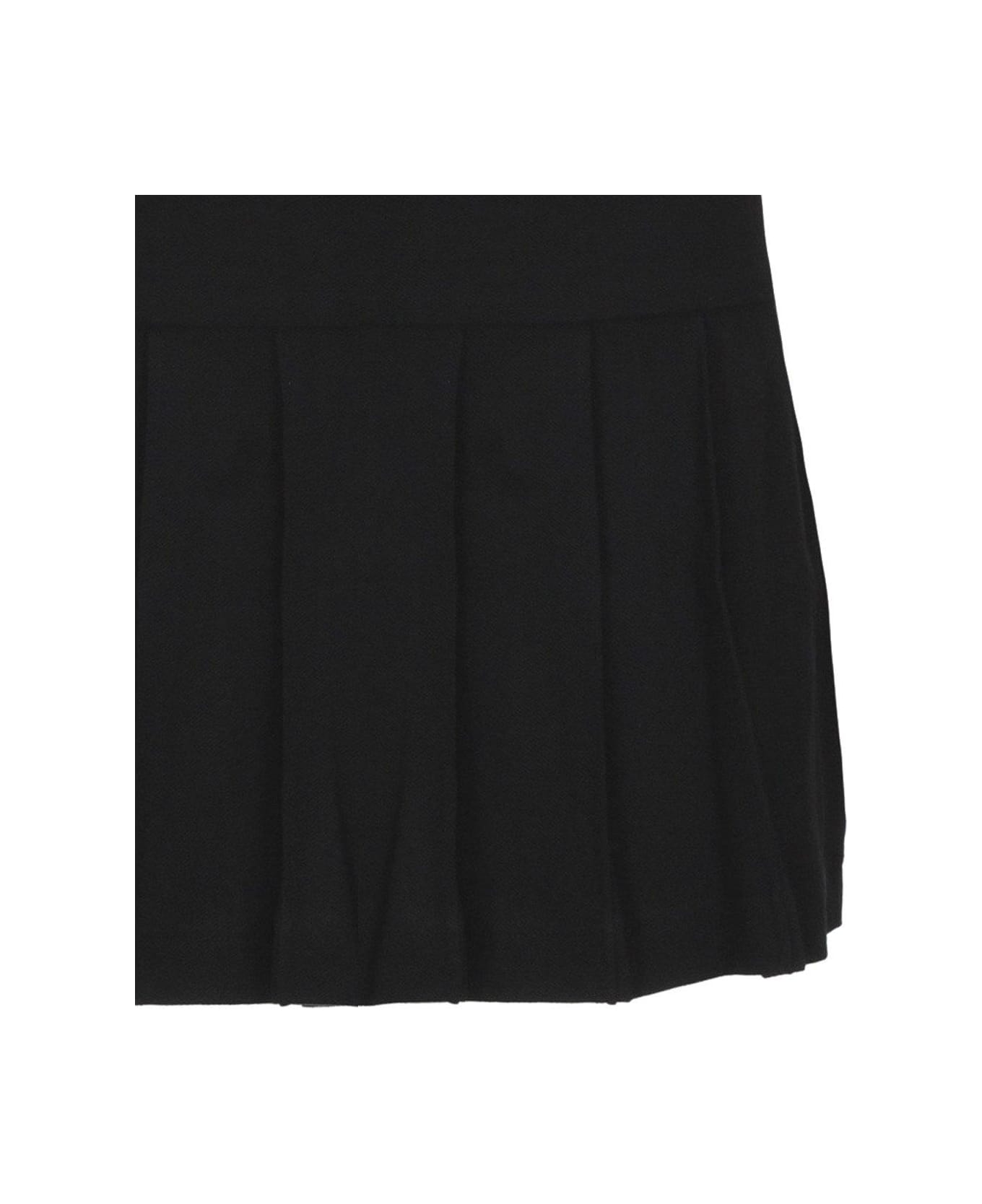 Palm Angels Monogram-embroidered Low-rise Mini Skirt - Black