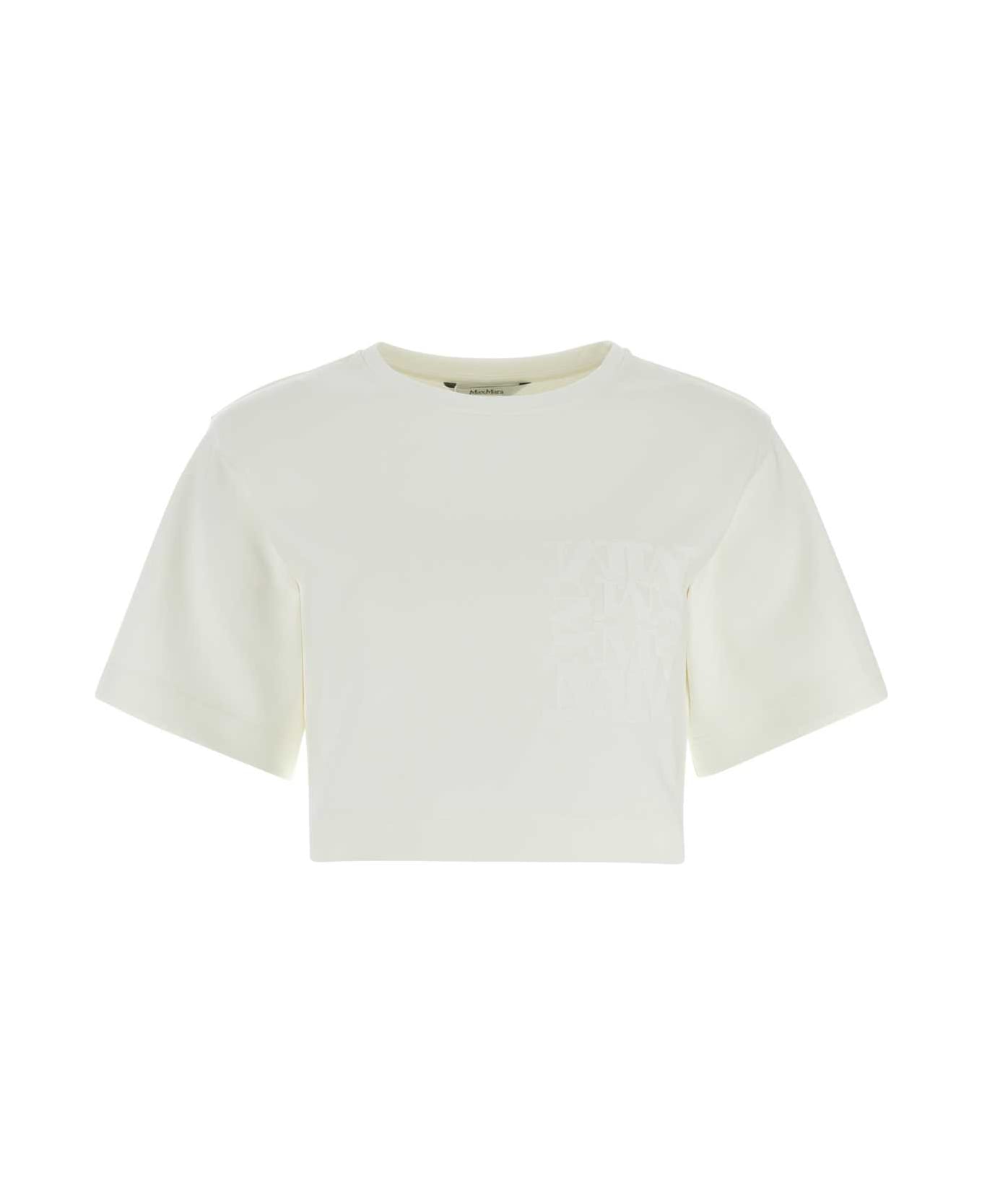 Max Mara White Cotton Messico T-shirt - BIANCO Tシャツ