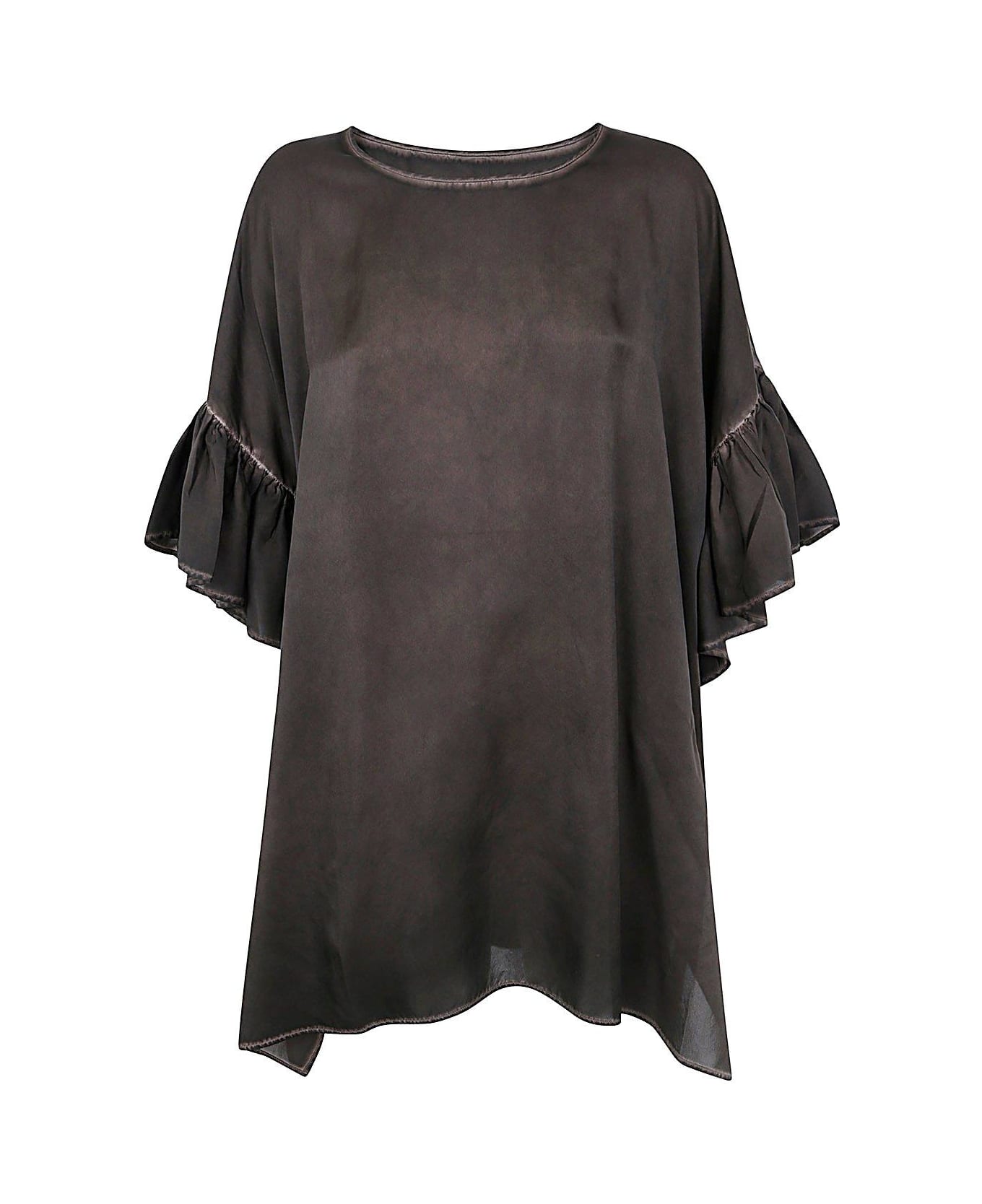 Uma Wang Ruffle Detailed Top - BROWN