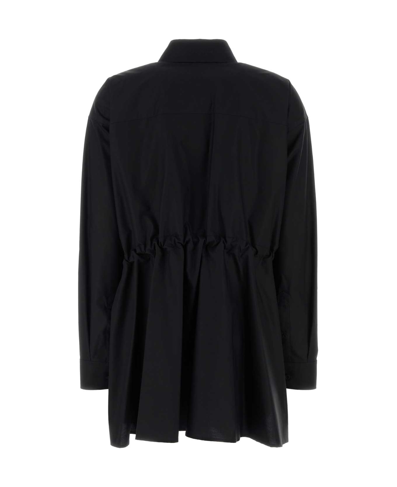 Balenciaga Black Poplin Shirt Dress - BLACK