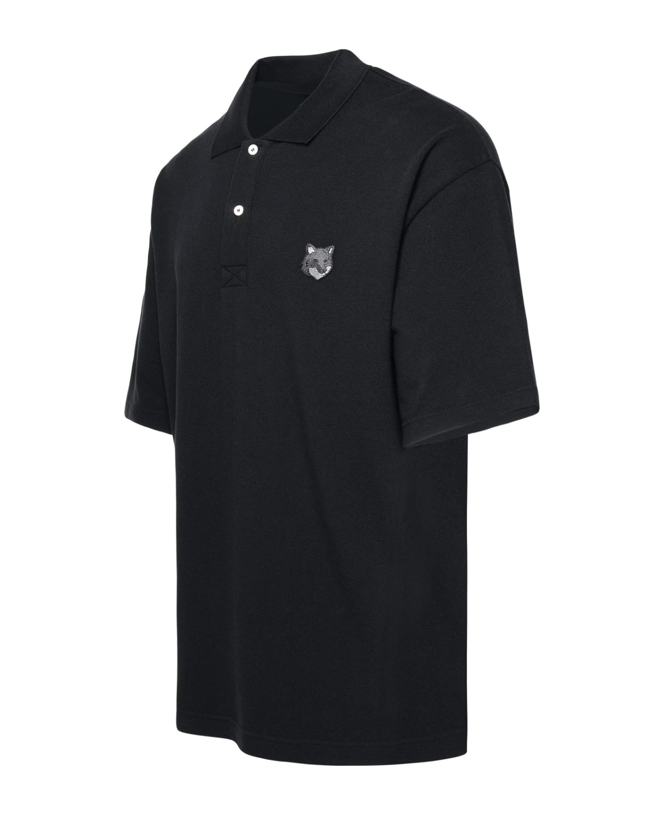 Maison Kitsuné Black Cotton Polo Shirt - Black ポロシャツ