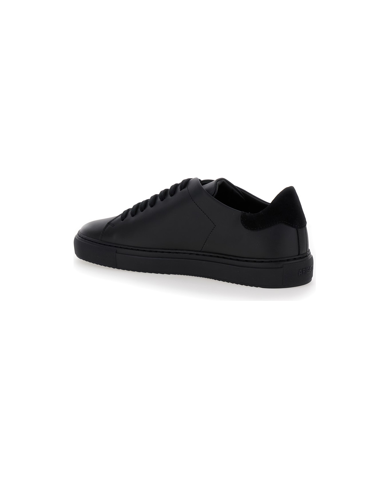 Axel Arigato 'clean 90' Black Low Top Sneakers With Laminated Logo In Leather Man - Black