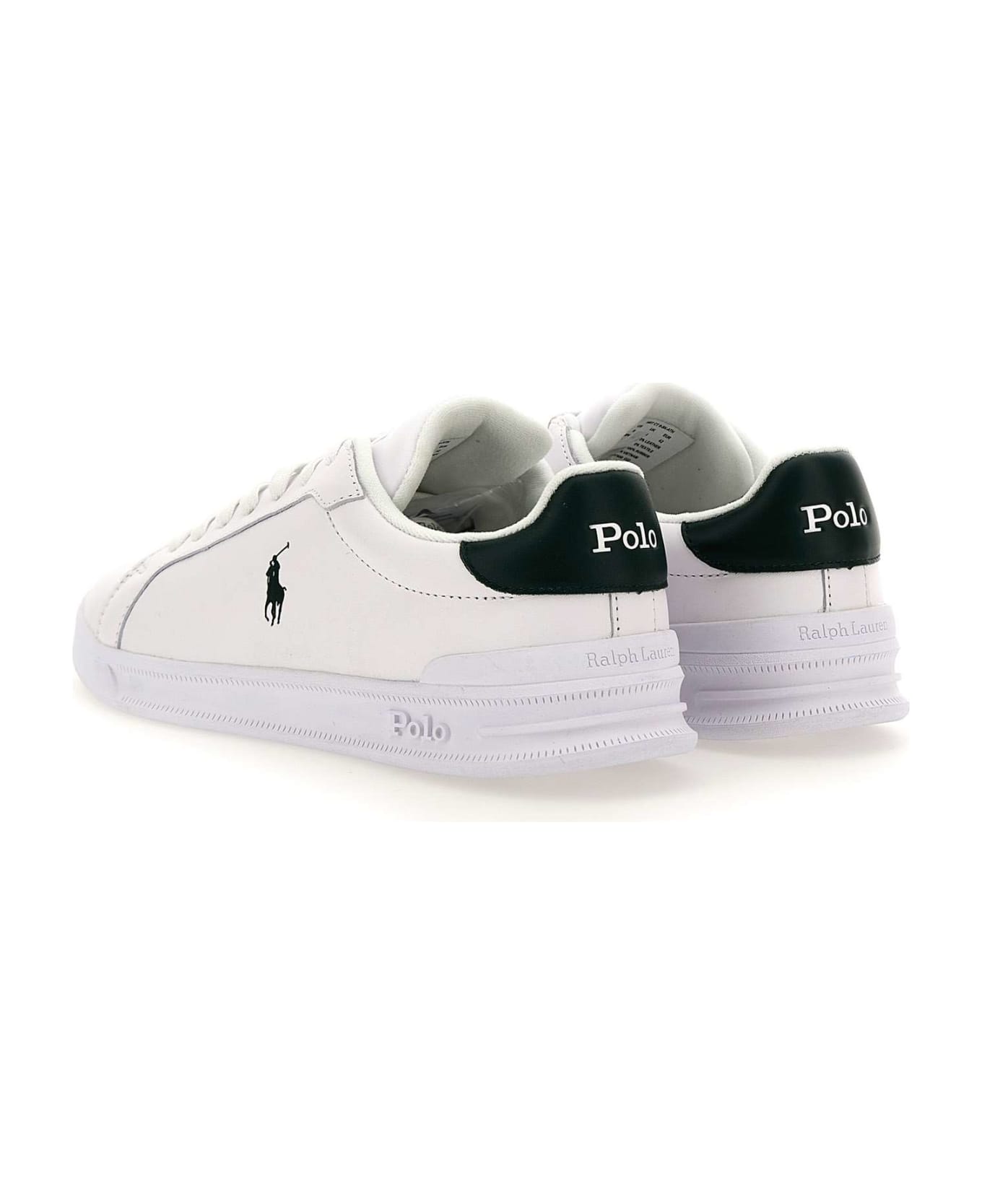 Polo Ralph Lauren "heritage Court" Leather Sneakers - WHITE