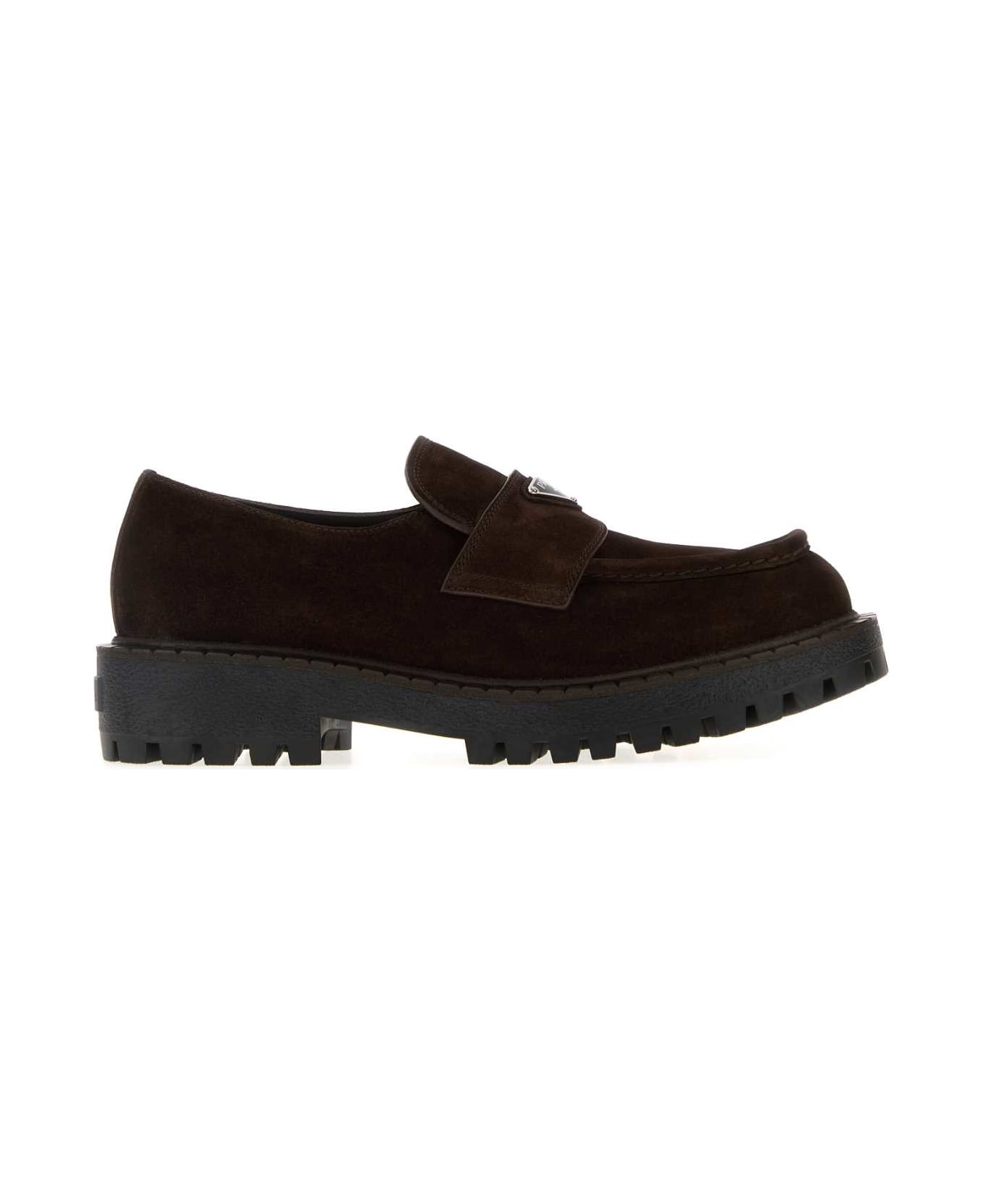 Prada Brown Suede Loafers - MORO