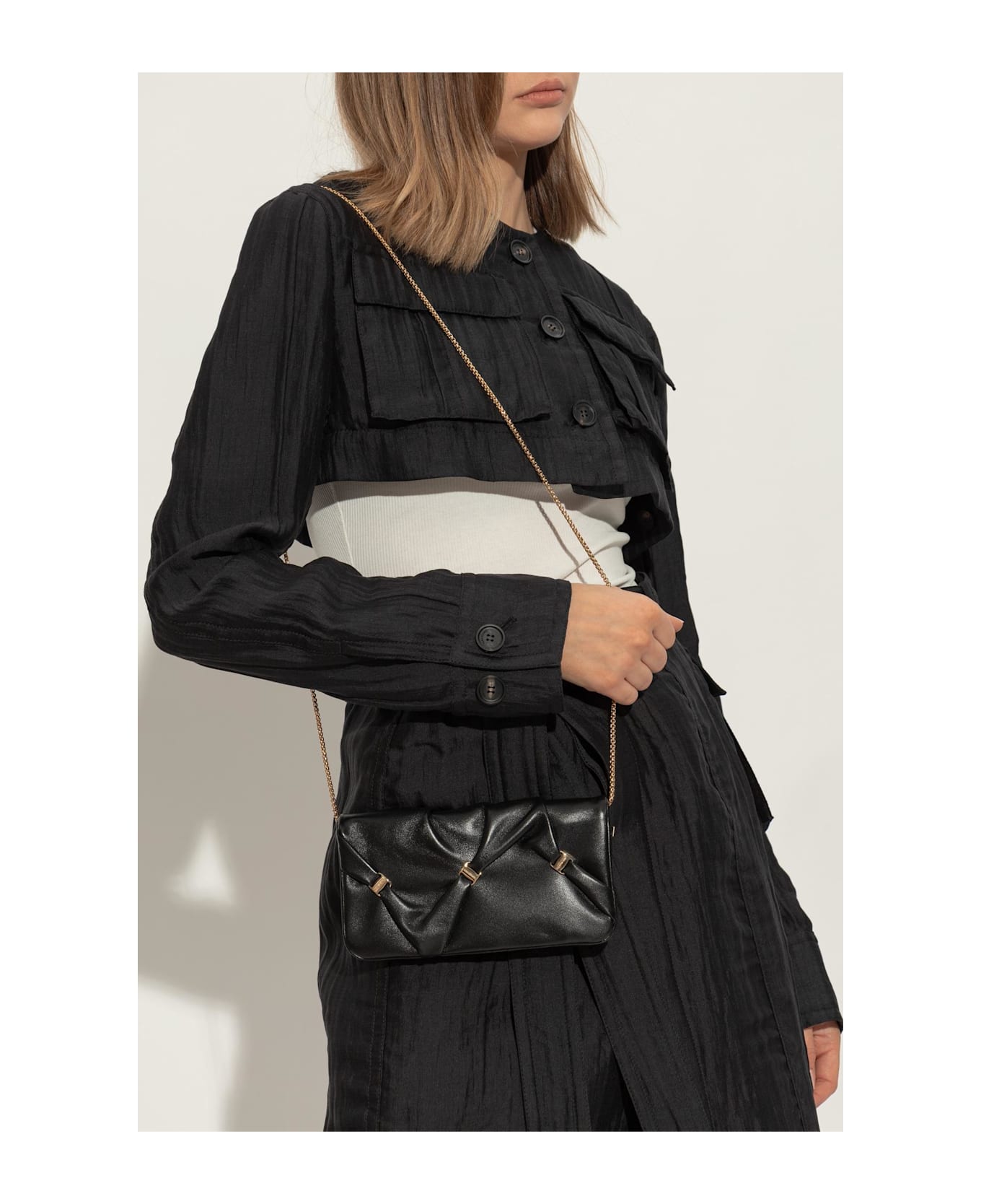 Ferragamo Wallet On A Chain - Black