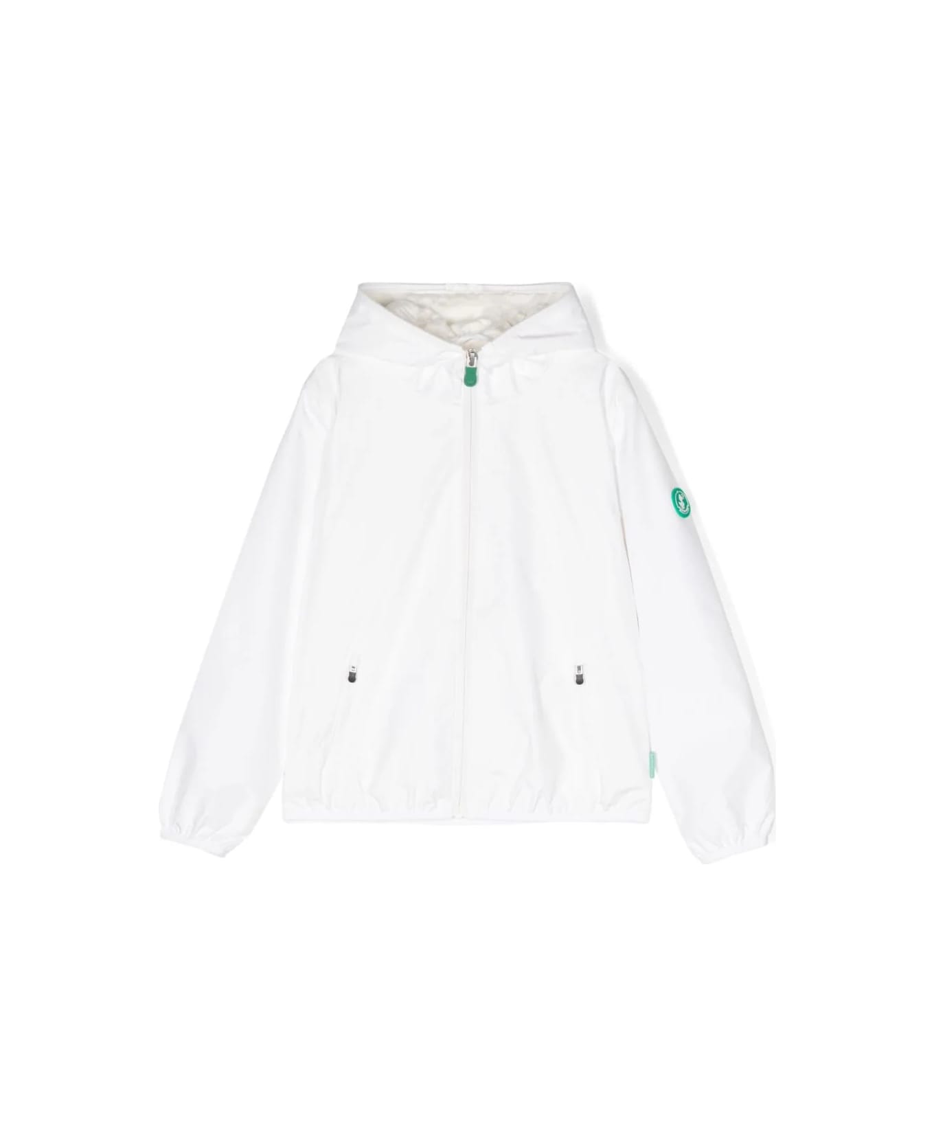 Save the Duck Hooded Windbreaker Jacket In White - White