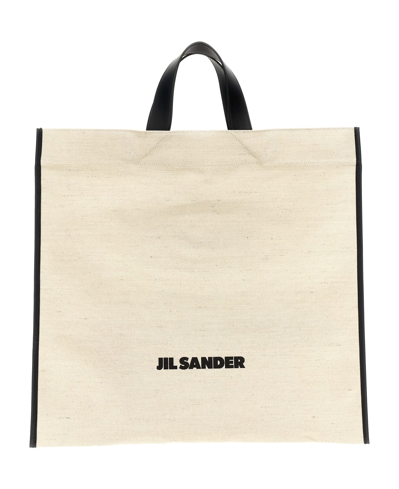 Jil Sander 'border Book Tote Square' Shopping Bag - White/Black