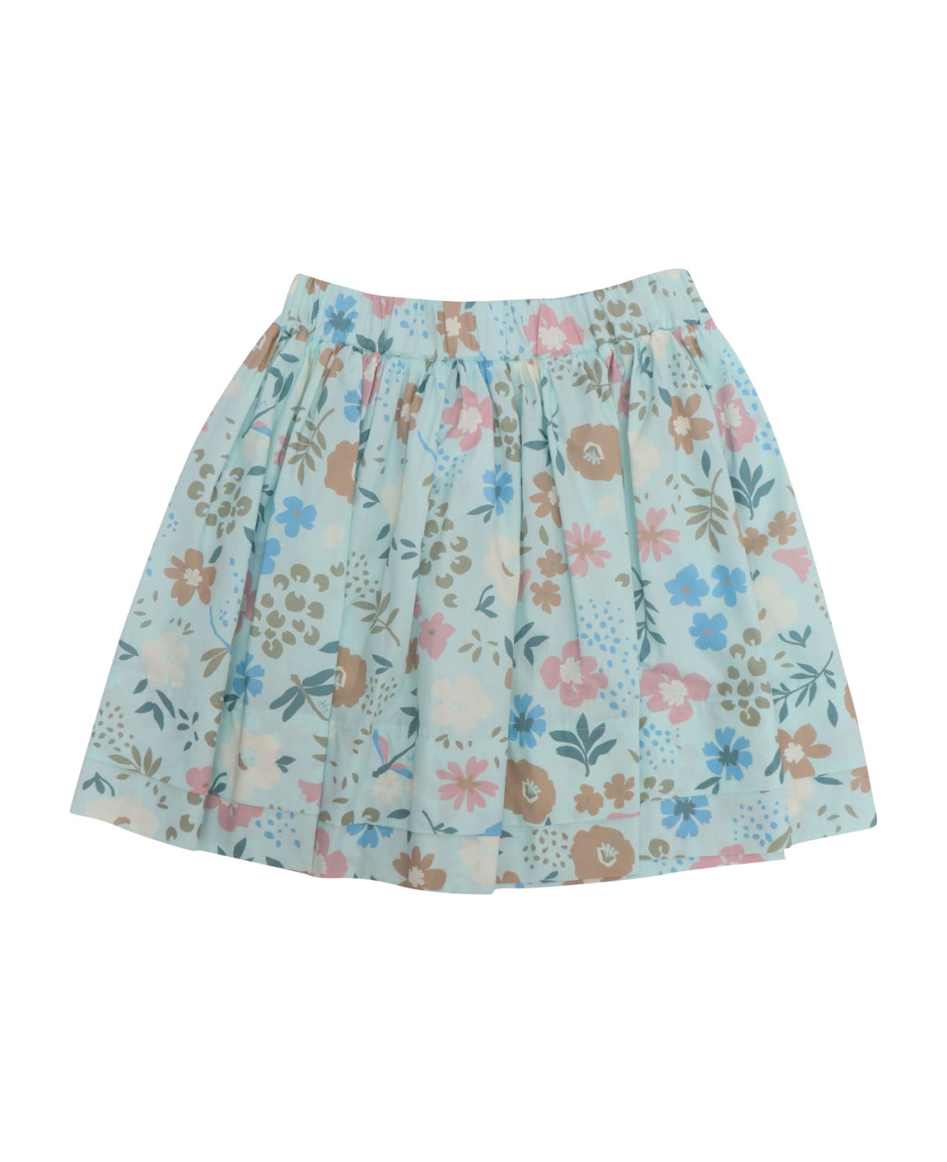 Il Gufo Floral Skirt - LIGHT BLUE